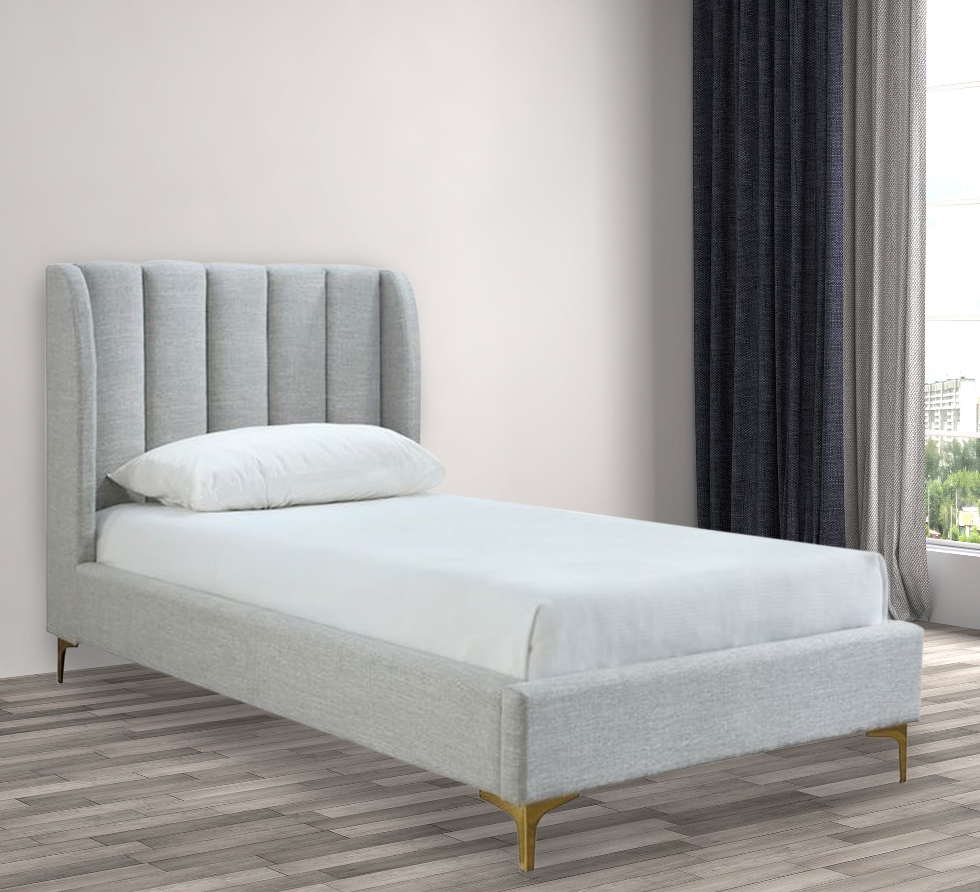 Single bed with upholstered back - Vitrine Furniture - Furniture