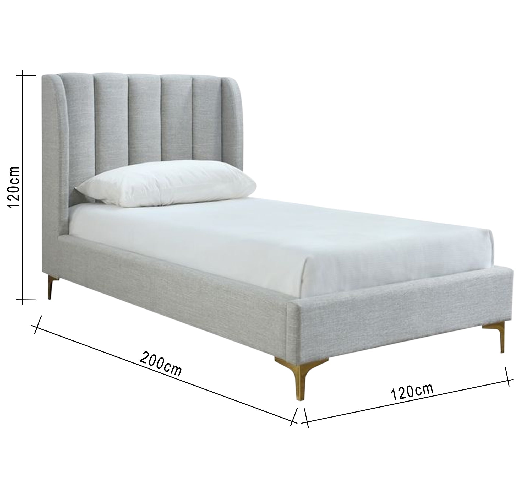 Single bed with upholstered back - Vitrine Furniture - Furniture