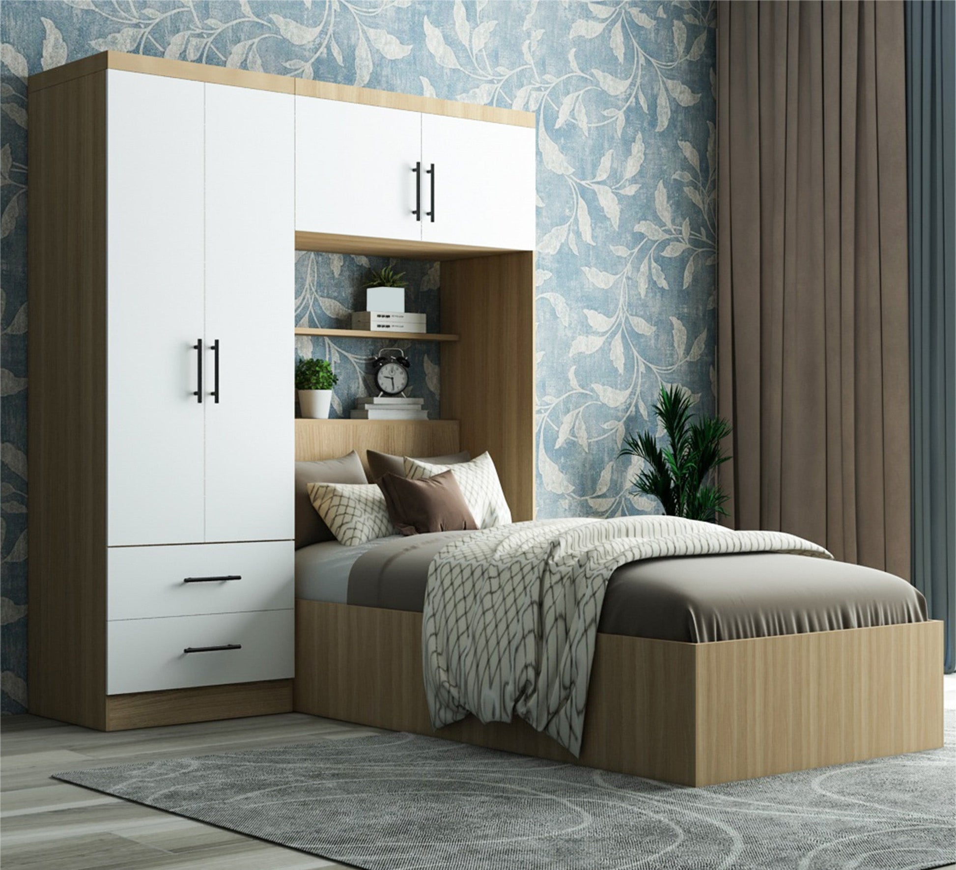 Single bedroom in unique wooden colour - Vitrine Furniture - Furniture