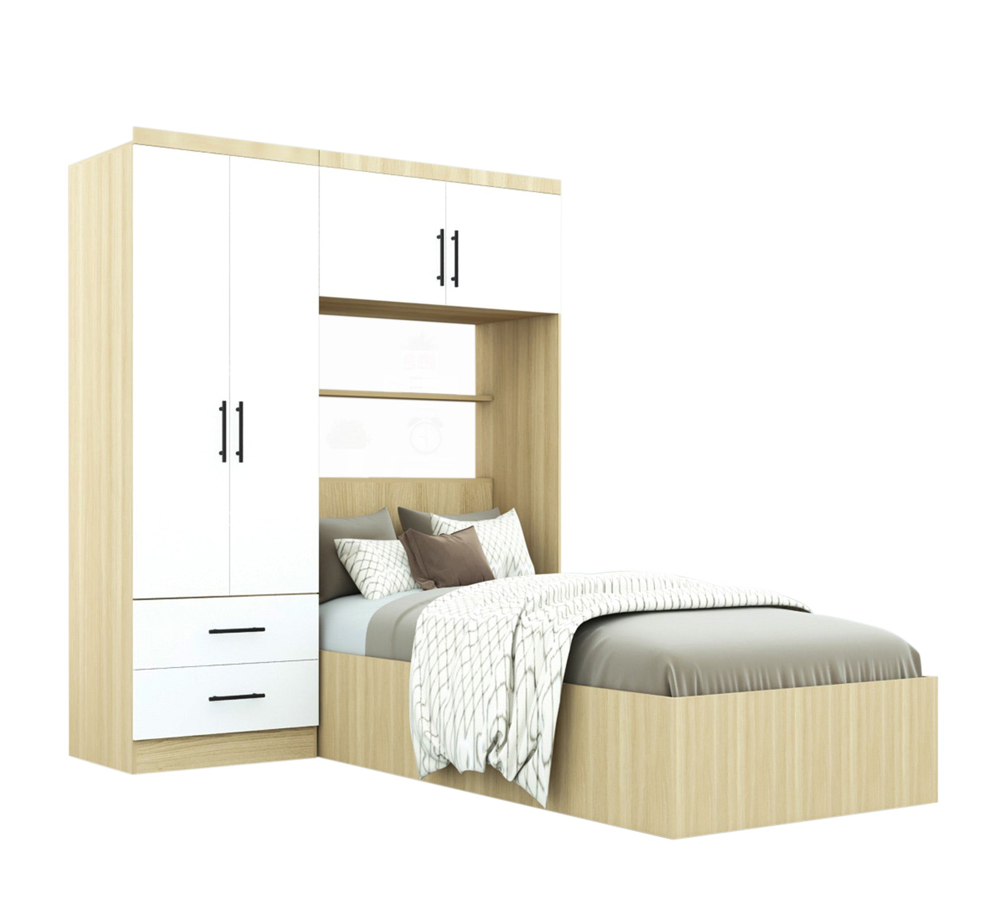 Single bedroom in unique wooden colour - Vitrine Furniture - Furniture