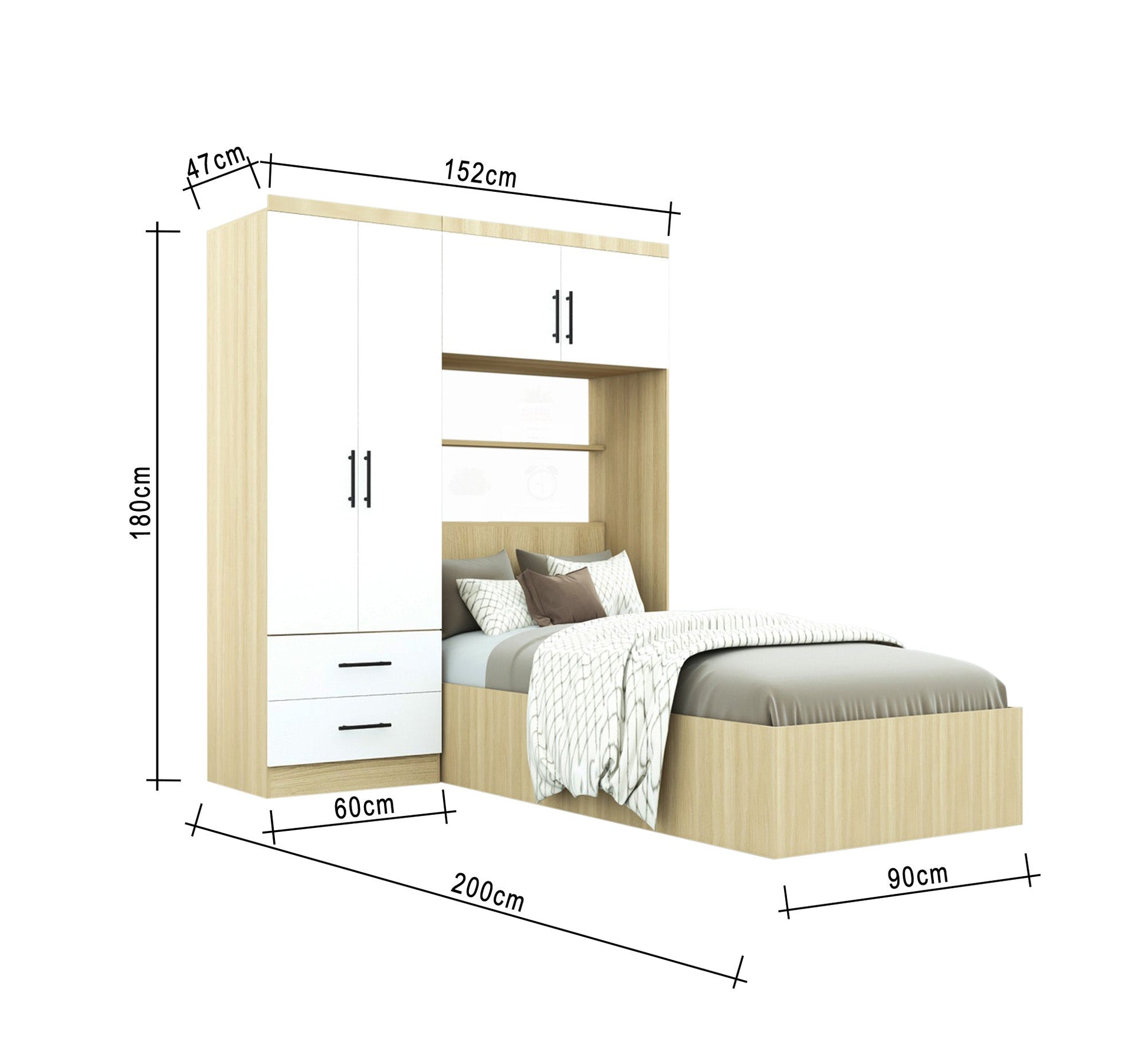 Single bedroom in unique wooden colour - Vitrine Furniture - Furniture