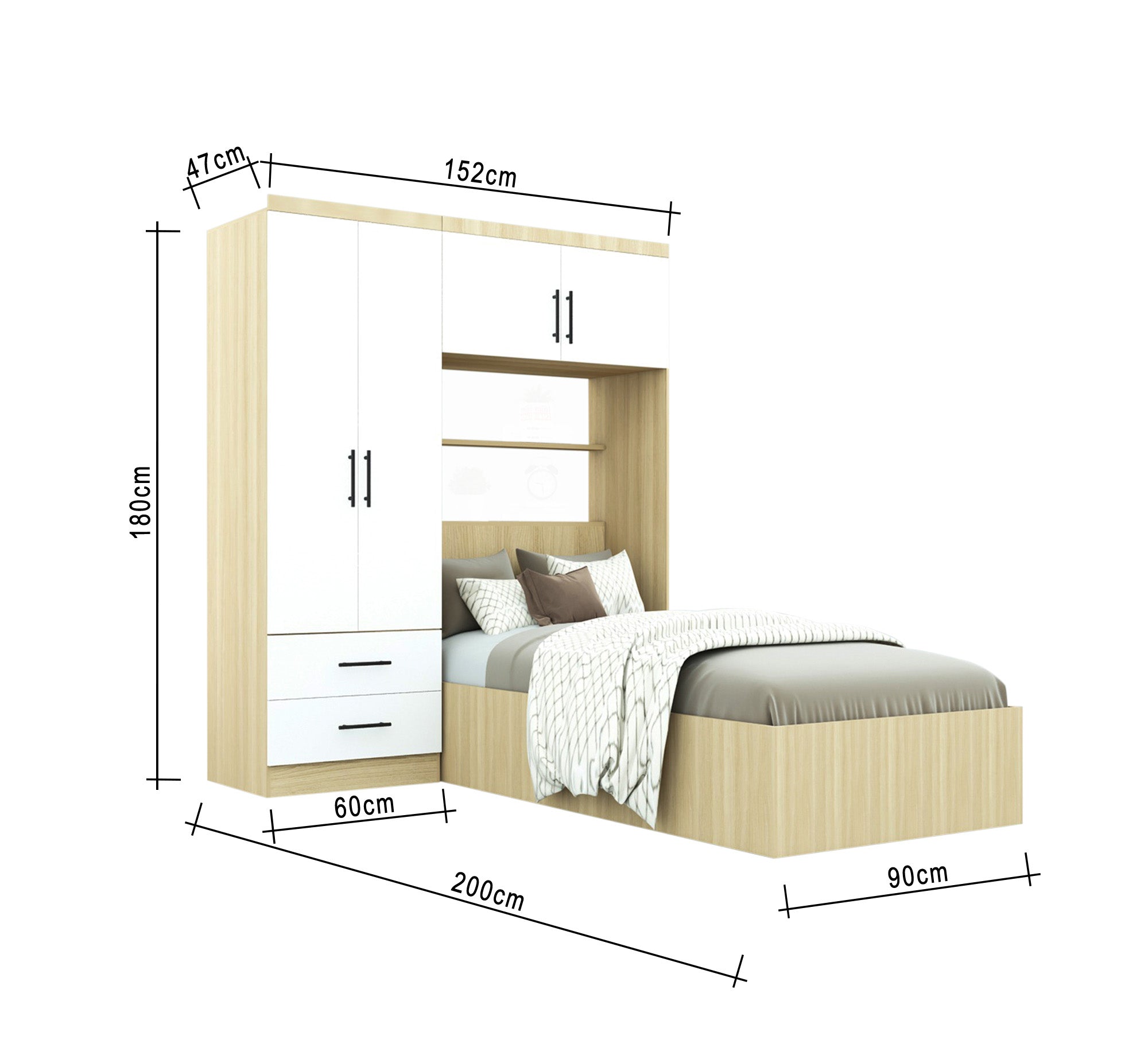 Single bedroom in unique wooden colour - Vitrine Furniture - Furniture
