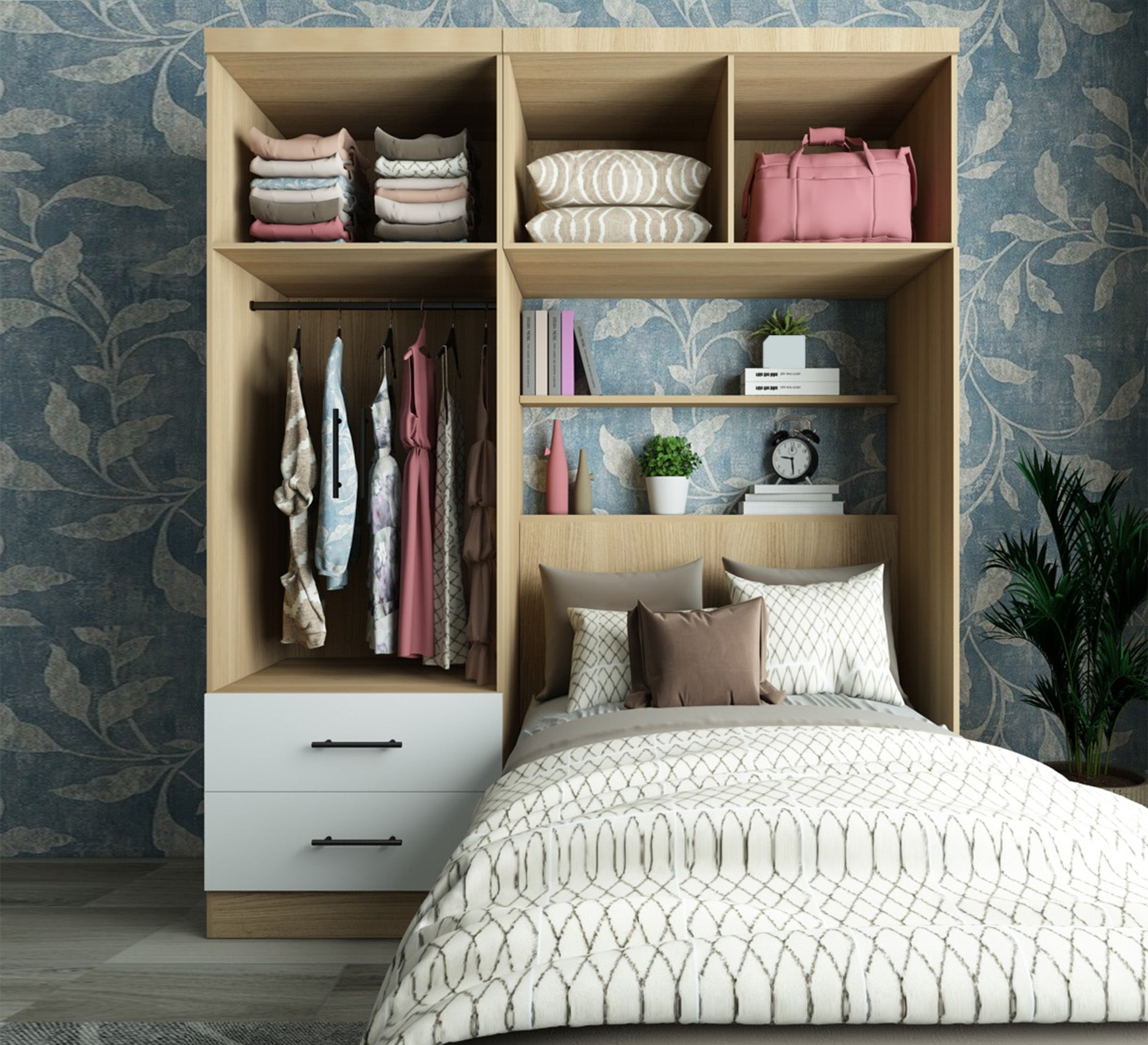 Single bedroom in unique wooden colour - Vitrine Furniture - Furniture