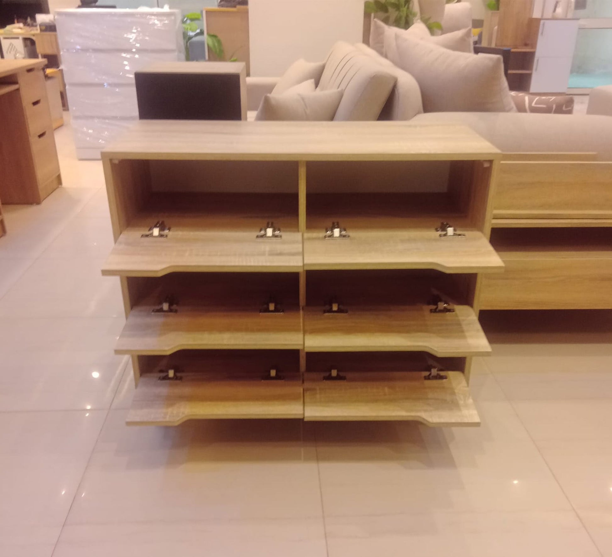 Six-Door Flip-Flop Shoe Rack - Space-Saving Marvel - Vitrine Furniture - Shoe Racks