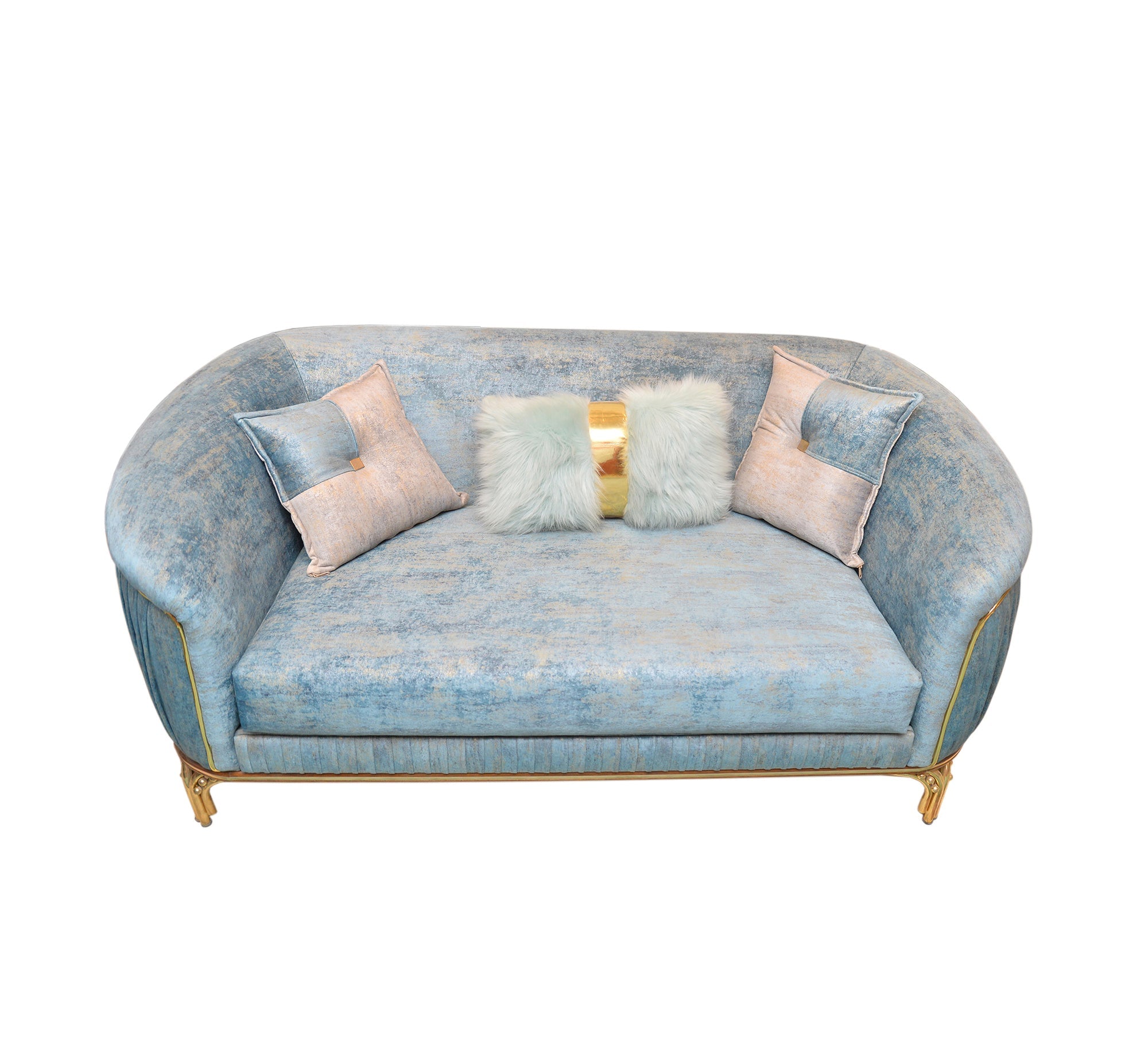 Sky blue and ivory white salon - Vitrine Furniture - Salon Sets