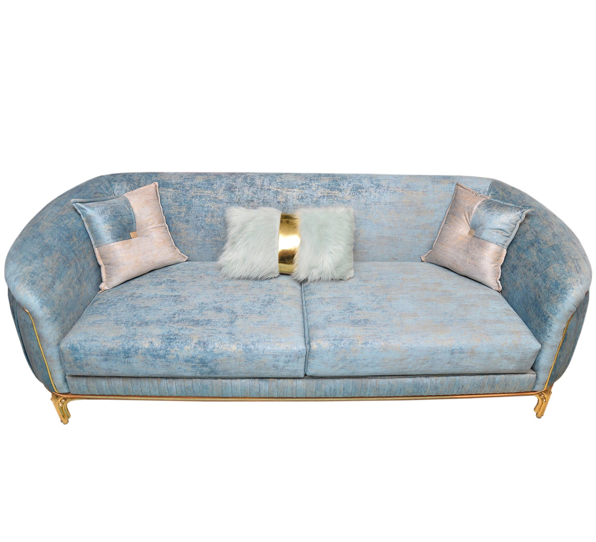 Sky blue and ivory white salon - Vitrine Furniture - Salon Sets