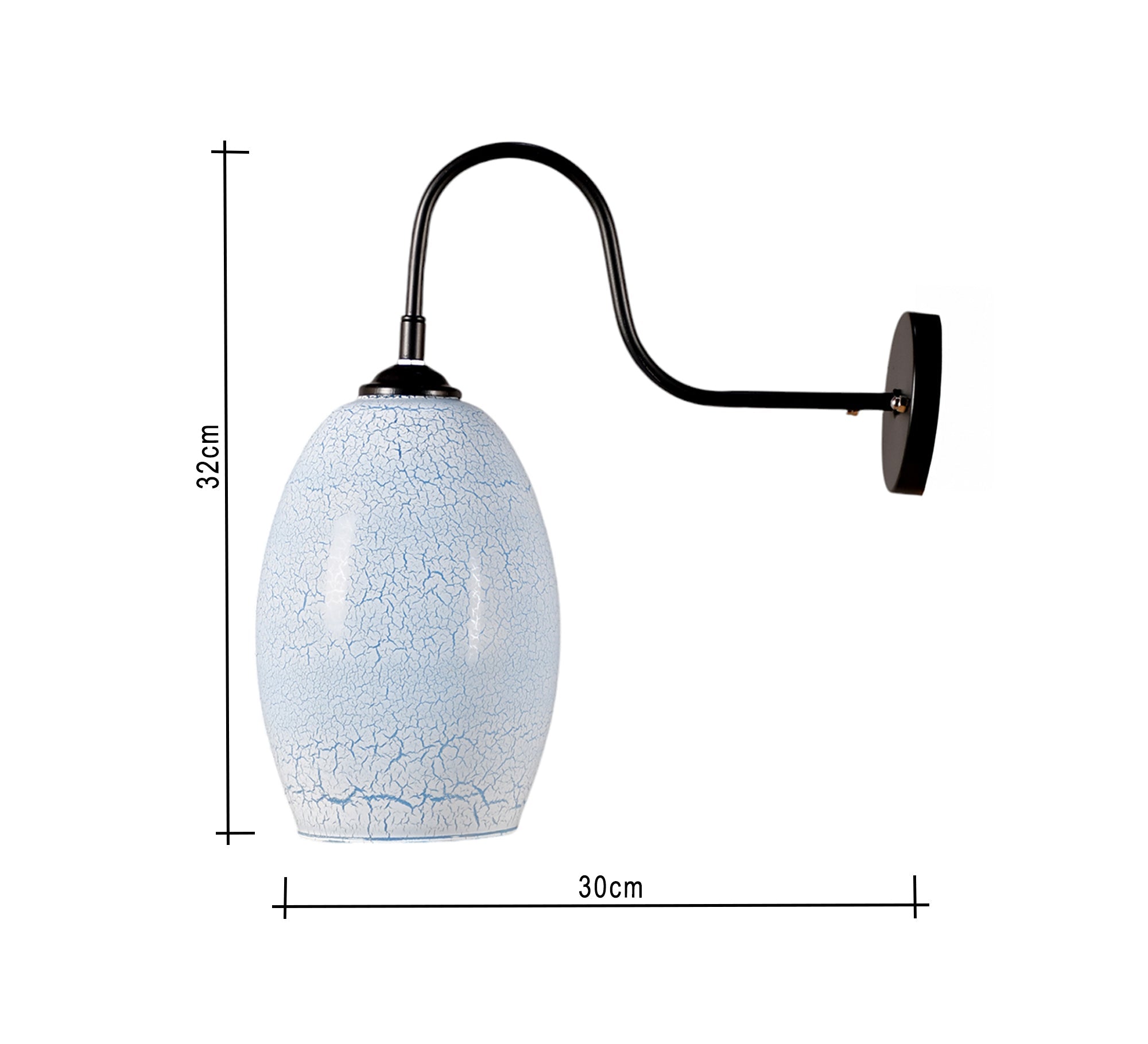 Sky blue metal and glass pendant lamp - Vitrine Furniture - Lighting