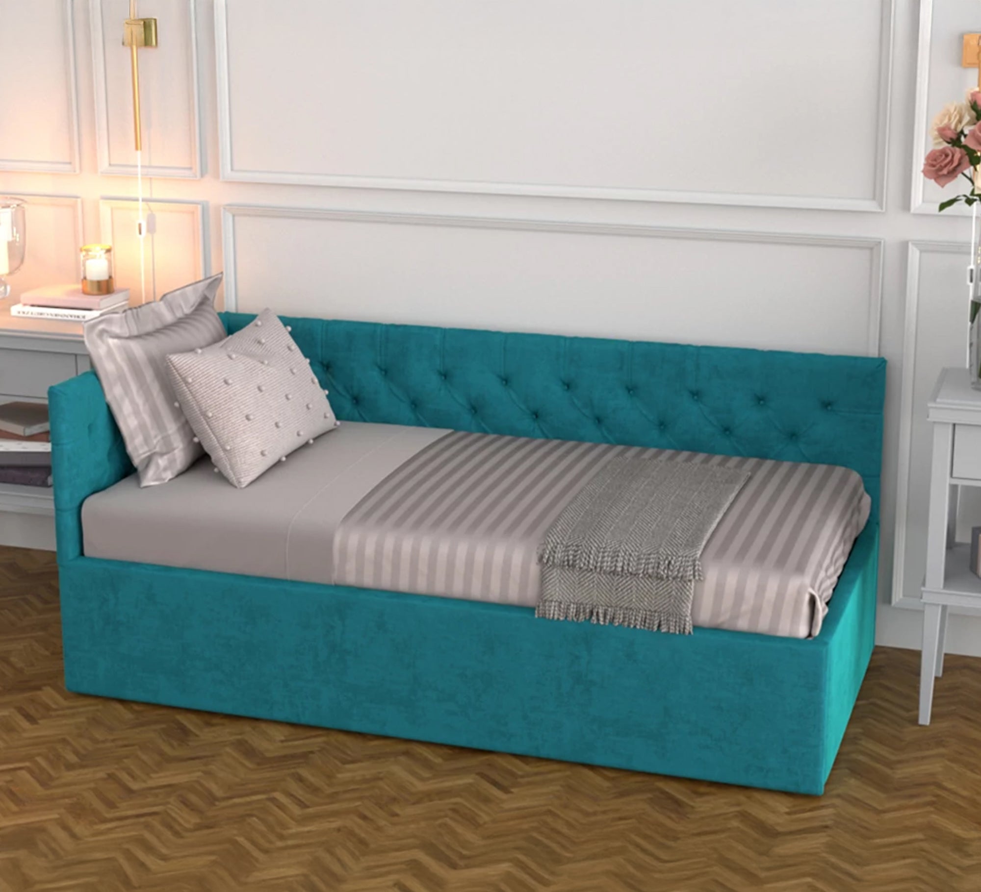 Sky blue sofa bed - Vitrine Furniture - Furniture