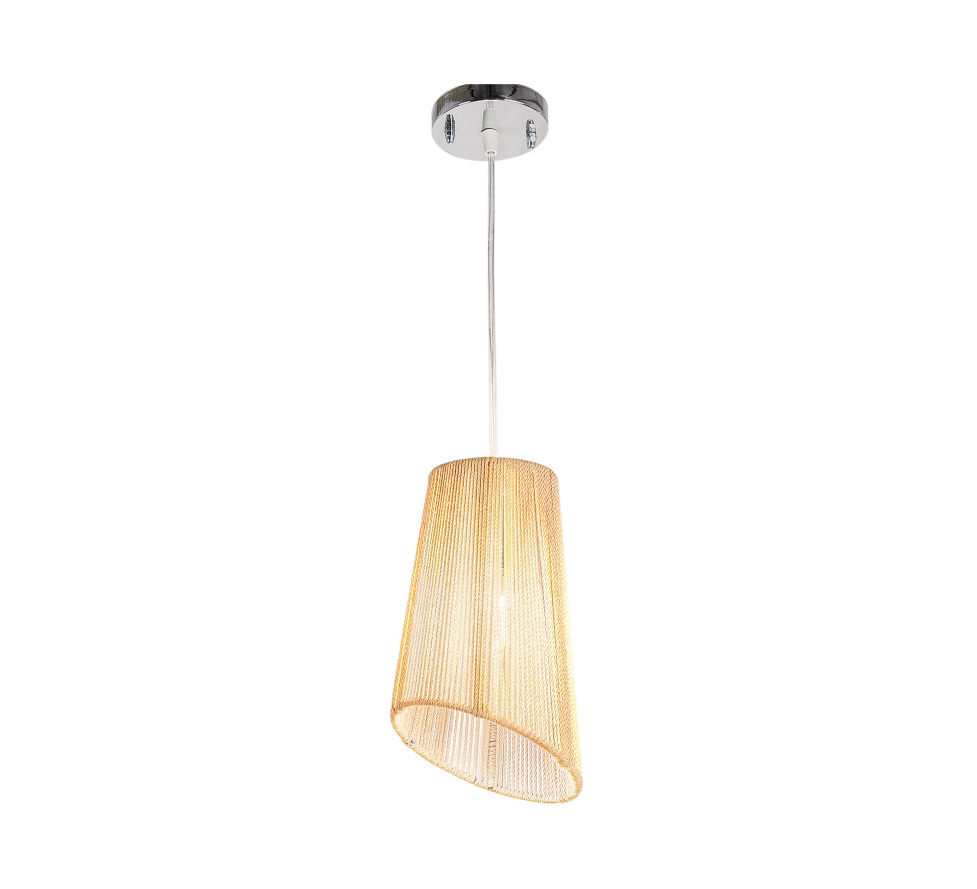 Slanted chabou ceiling lamp in beige - Vitrine Furniture - Lighting