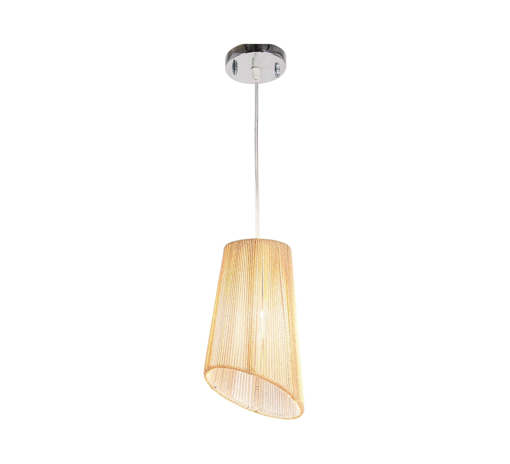 Slanted chabou ceiling lamp in beige - Vitrine Furniture - Lighting