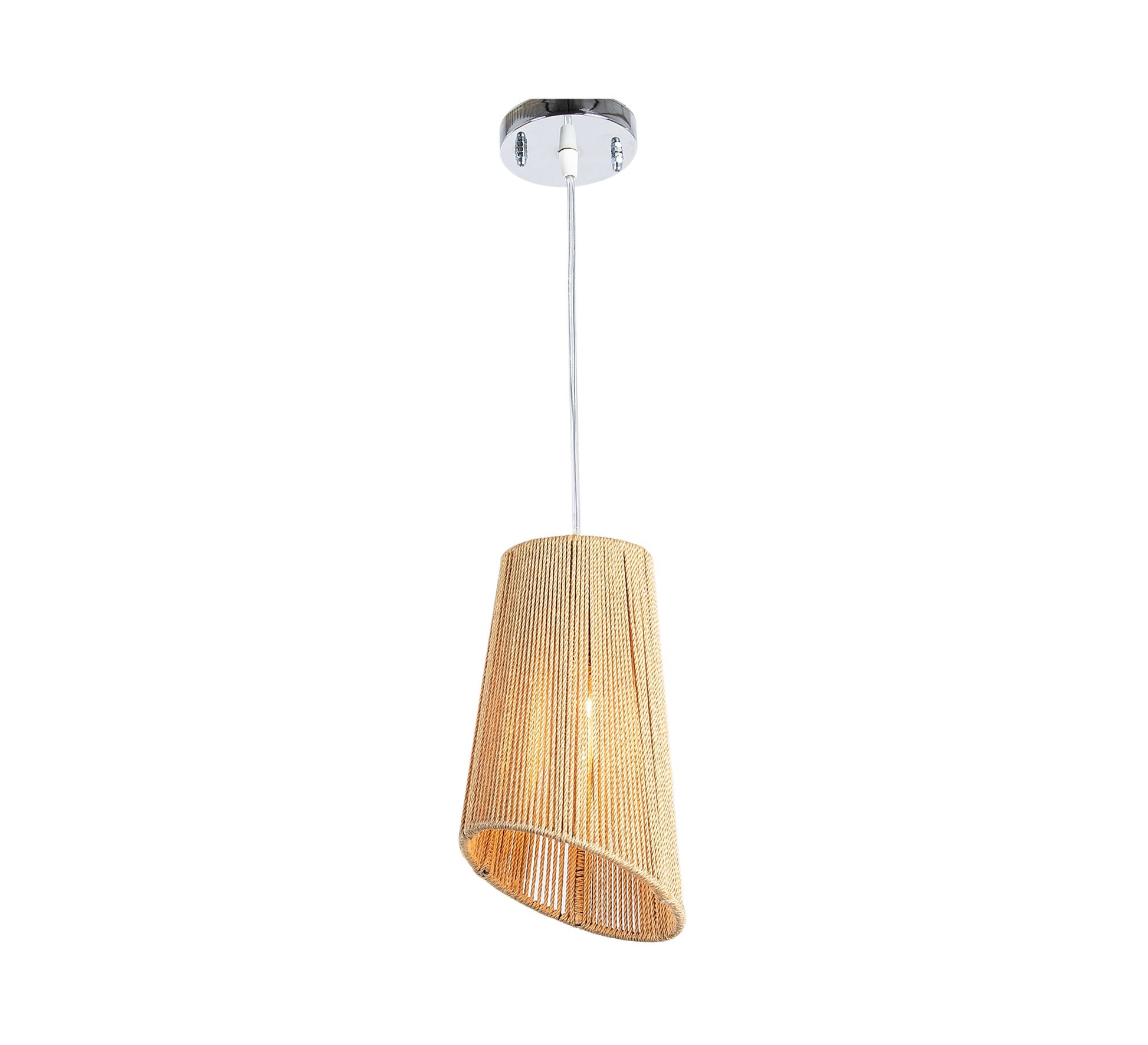 Slanted chabou ceiling lamp in beige - Vitrine Furniture - Lighting