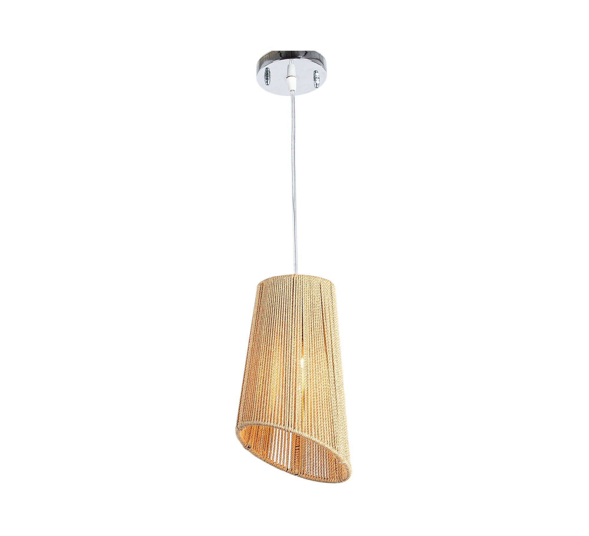 Slanted chabou ceiling lamp in beige - Vitrine Furniture - Lighting