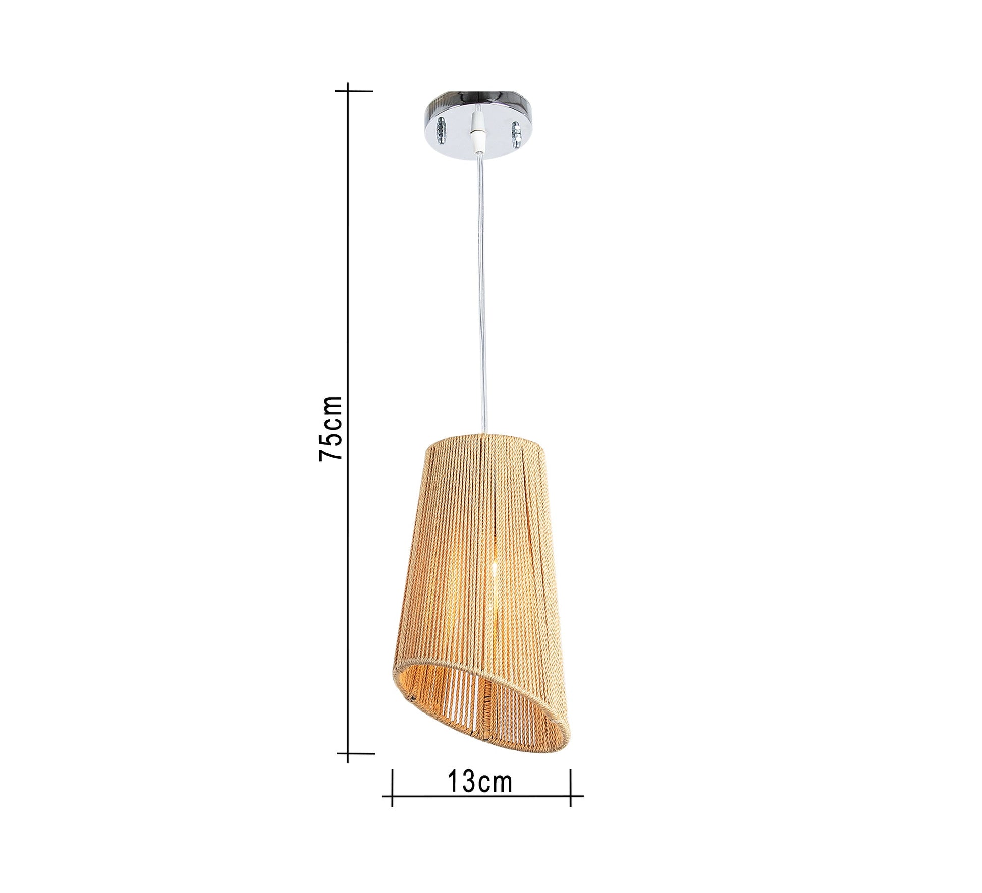 Slanted chabou ceiling lamp in beige - Vitrine Furniture - Lighting