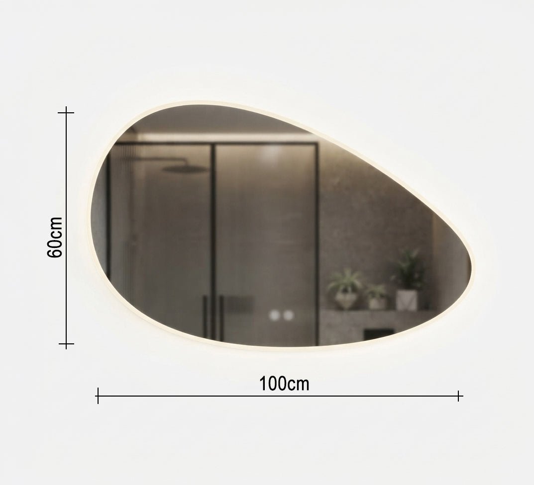 Slanted oval mirror with backlighting - Vitrine Furniture - Mirrors
