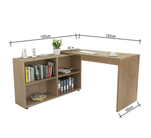 Sleek Beige Wooden Desk with Wide Surface - Vitrine Furniture - Furniture