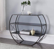 Sleek Console with Curved Metal Body - Vitrine Furniture - Furniture