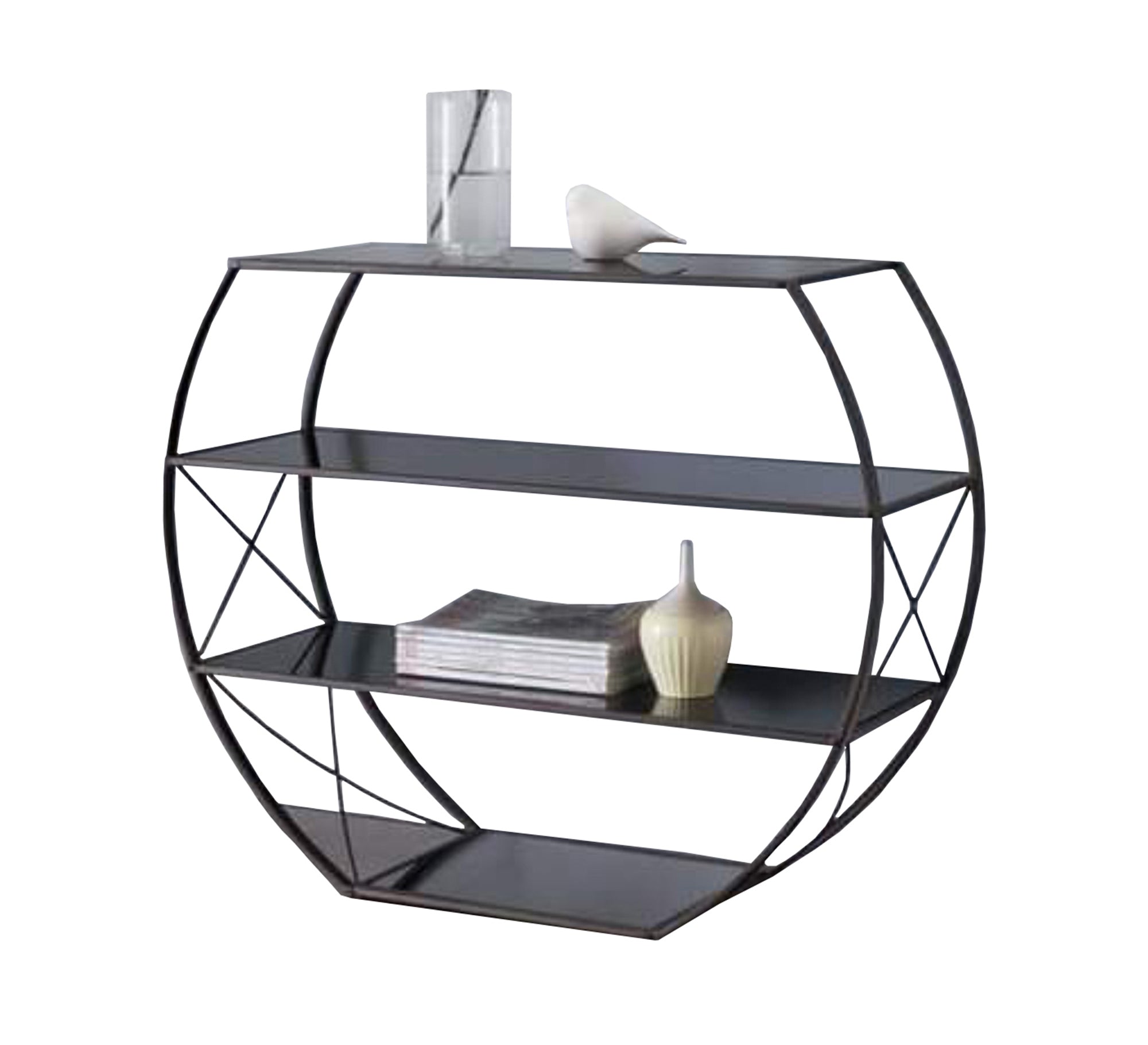 Sleek Console with Curved Metal Body - Vitrine Furniture - Furniture