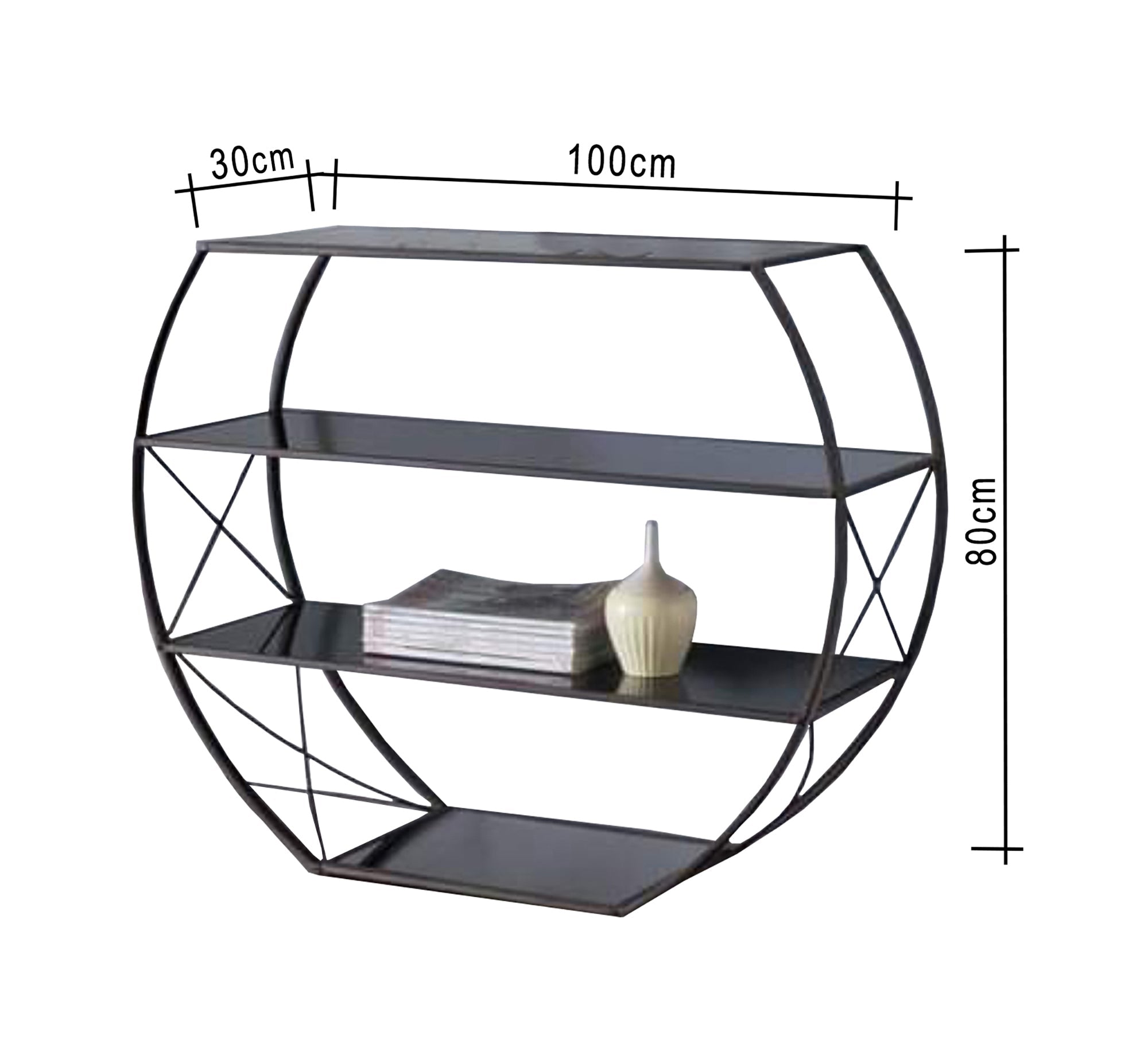 Sleek Console with Curved Metal Body - Vitrine Furniture - Furniture
