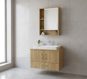 Sleek Two - Piece Bathroom Storage with Mirror - Vitrine Furniture - Cabinets