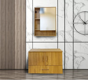 Sleek Two - Piece Bathroom Storage with Mirror - Vitrine Furniture - Cabinets