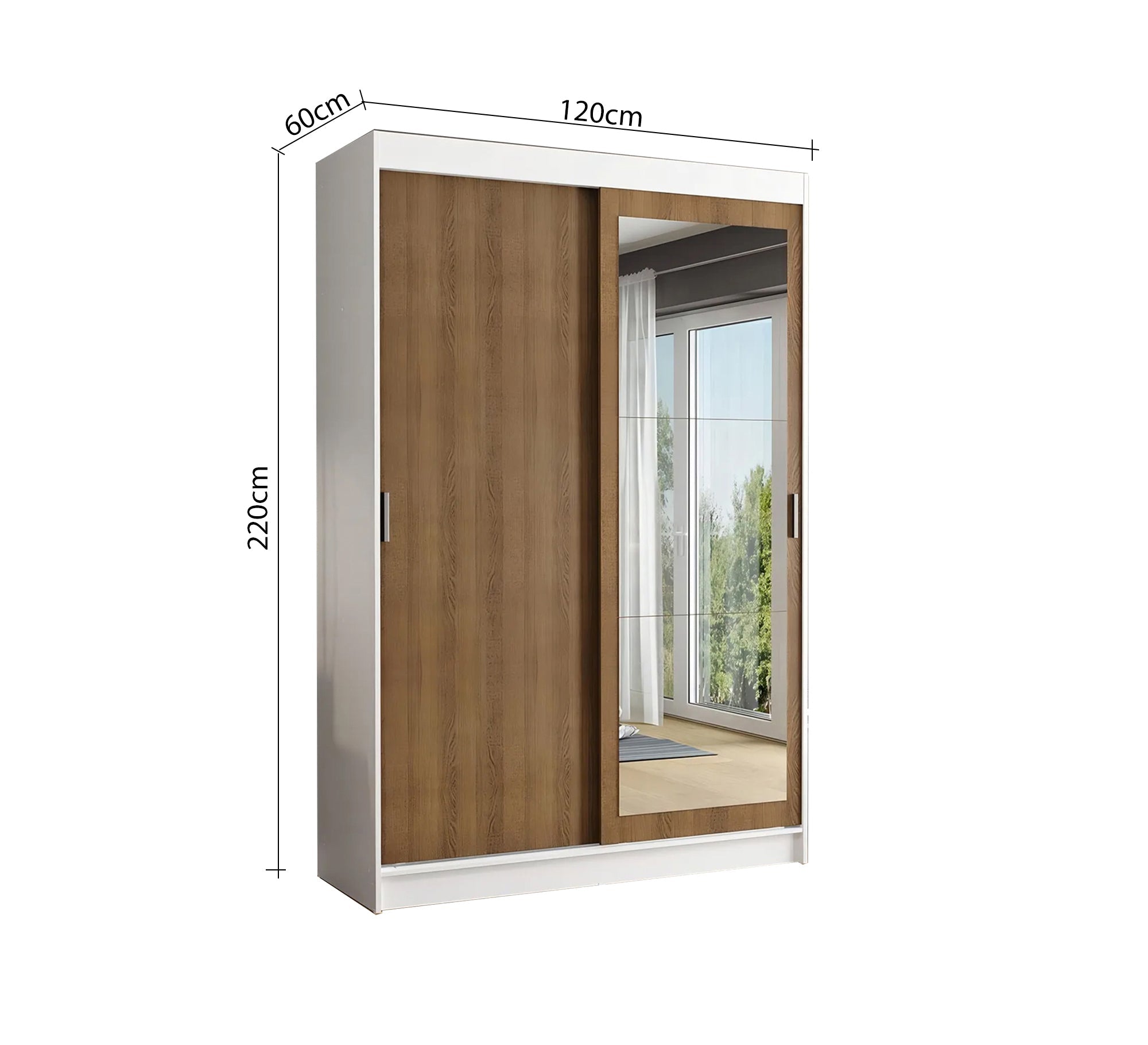 Sliding door wardrobe with central mirror - Vitrine Furniture - Furniture