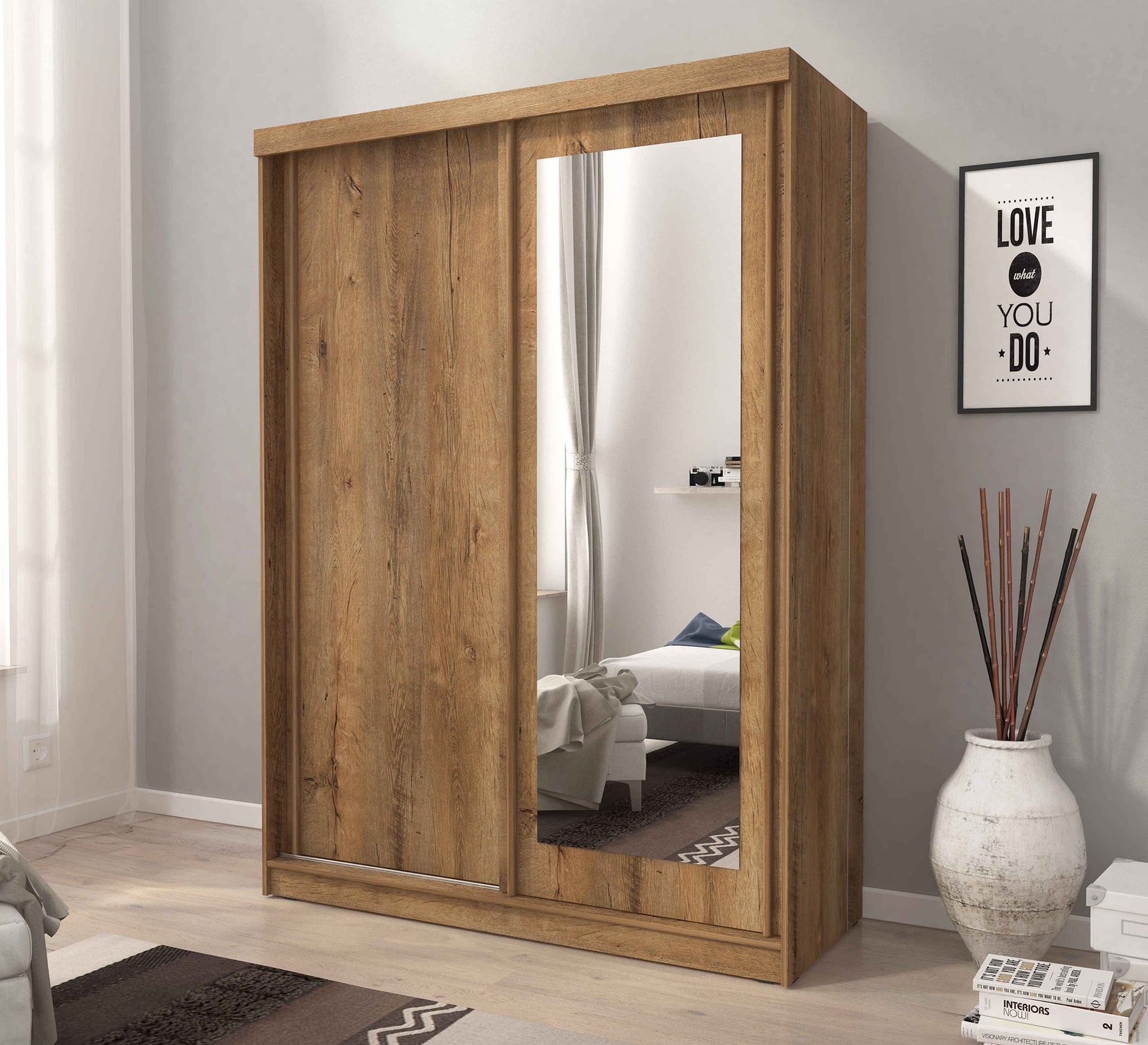 Sliding door wardrobe with mirror - Vitrine Furniture - Furniture