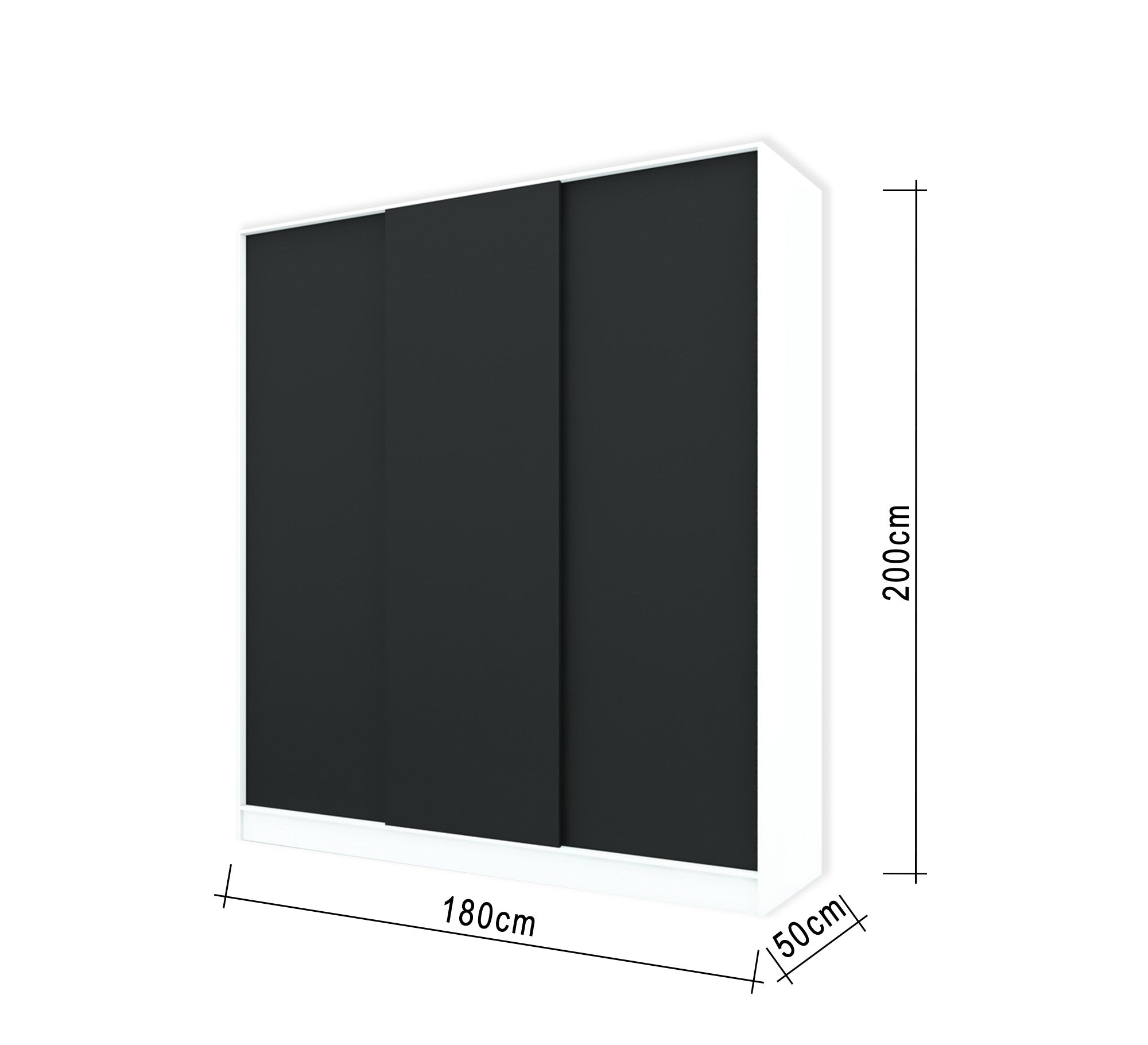 Sliding wardrobe with three doors in black - Vitrine Furniture - Furniture