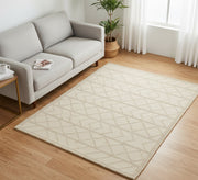 Small bohemian rug with a warm, fringed diamond pattern - Vitrine Furniture - Accessories