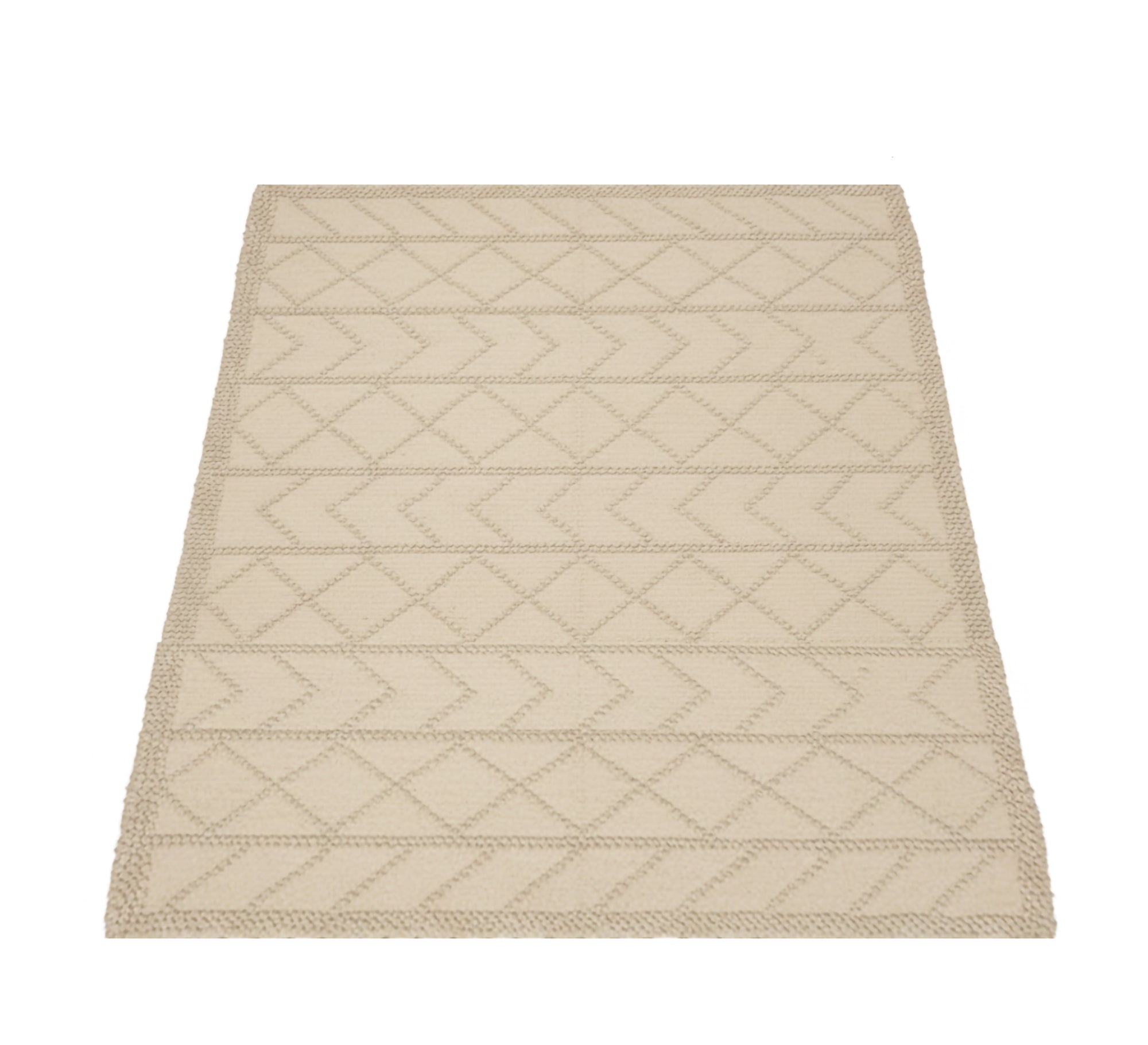 Small bohemian rug with a warm, fringed diamond pattern - Vitrine Furniture - Accessories