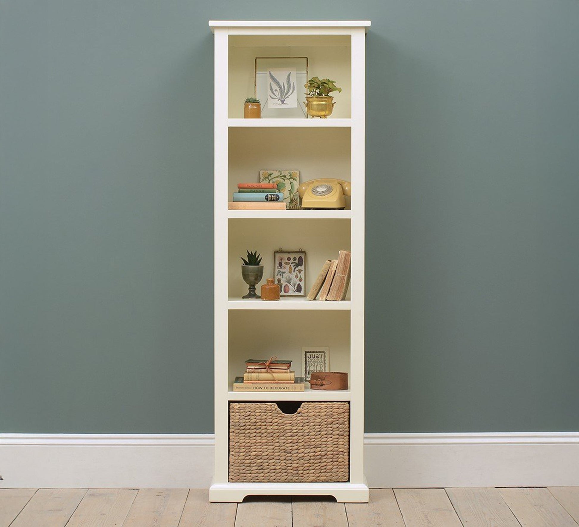 Small bookcase with bottom storage basket - Vitrine Furniture - Furniture