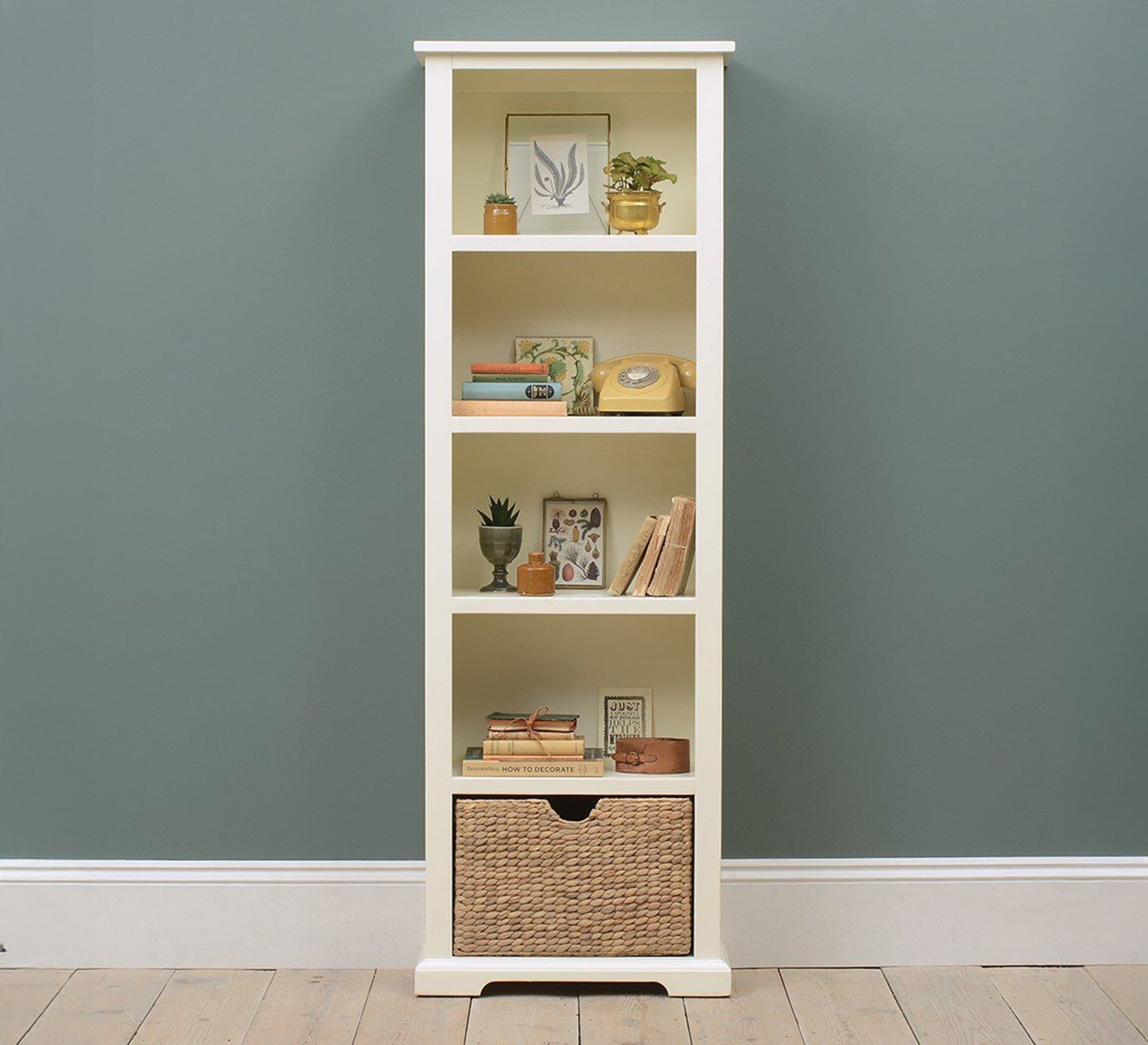 Small bookcase with bottom storage basket - Vitrine Furniture - Furniture