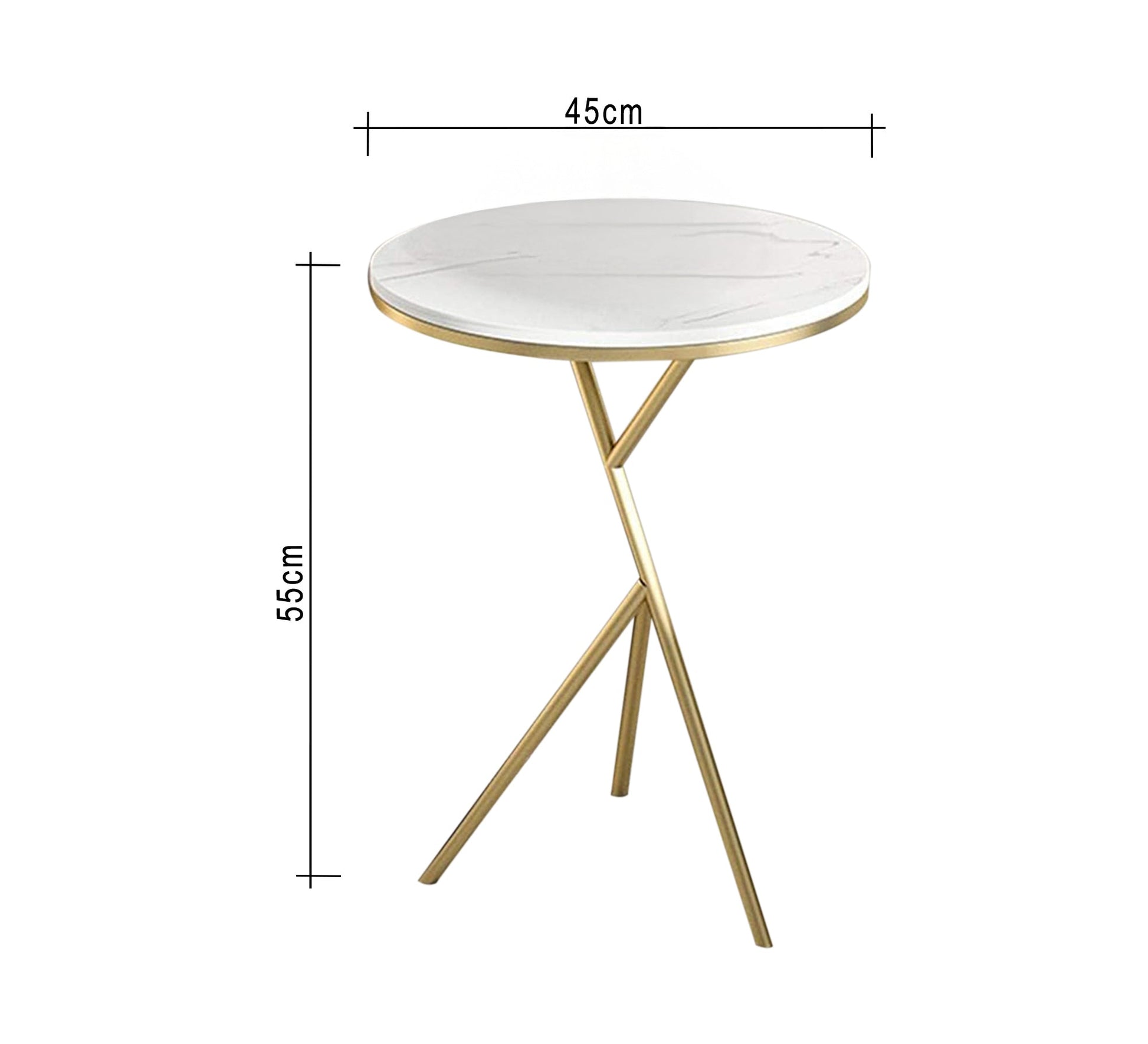 Small circular side table with a gold metal frame - Vitrine Furniture - Furniture