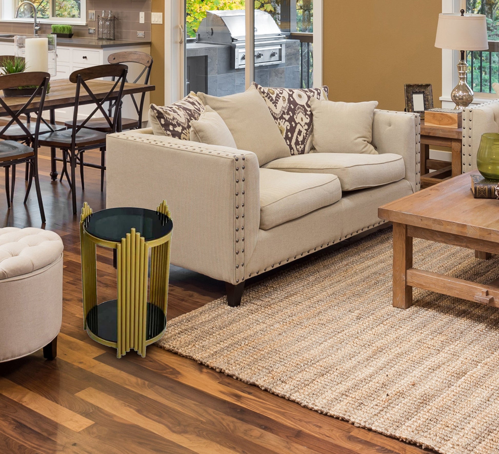 Small coffee table in black and gold - Vitrine Furniture - Furniture