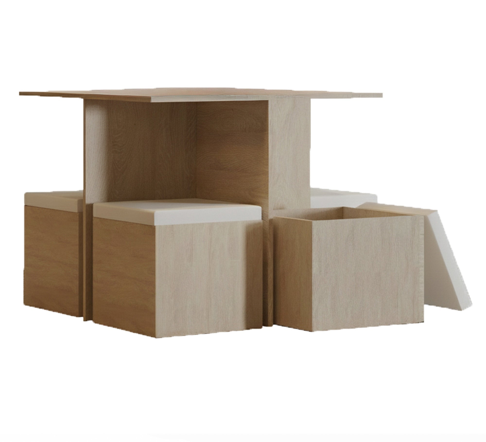 Small dining table with four benches - Vitrine Furniture - Dining Room Sets