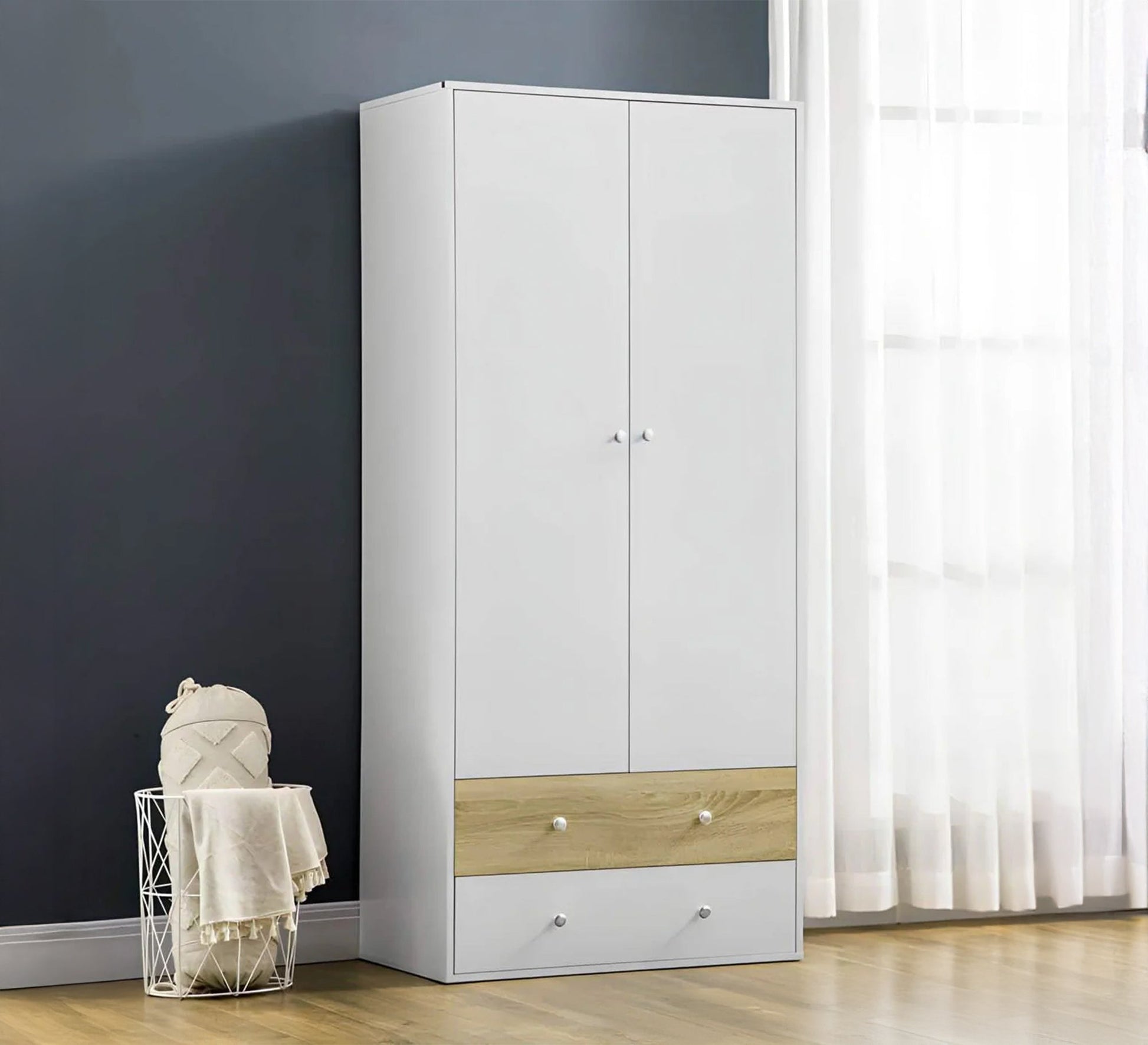 Small white and wooden wardrobe - Vitrine Furniture - Furniture