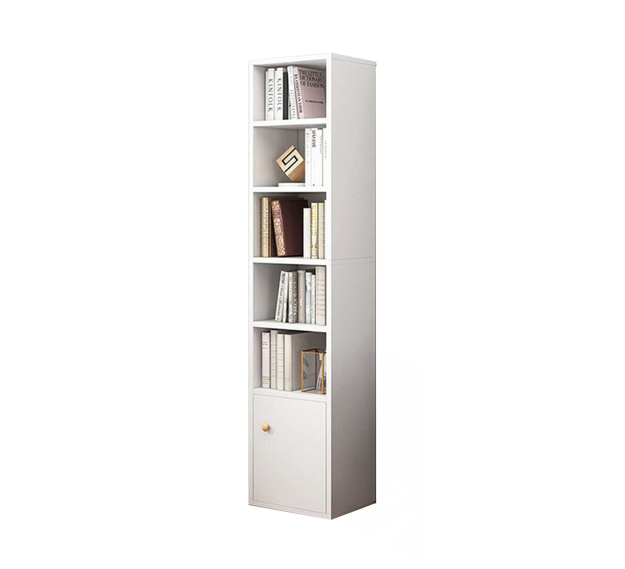 Small white bookcase with bottom cabinet - Vitrine Furniture - Furniture