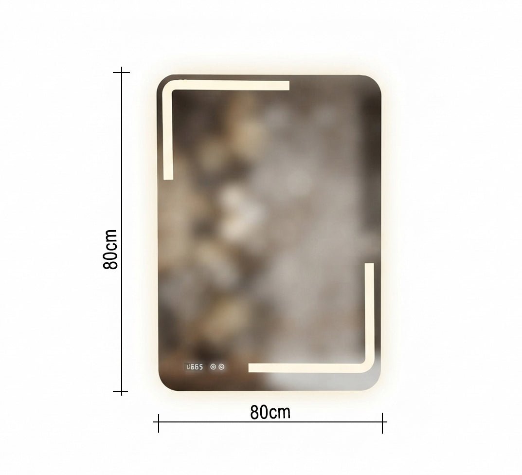 Smart Square LED Mirror with Rounded Corners - Vitrine Furniture - Mirrors