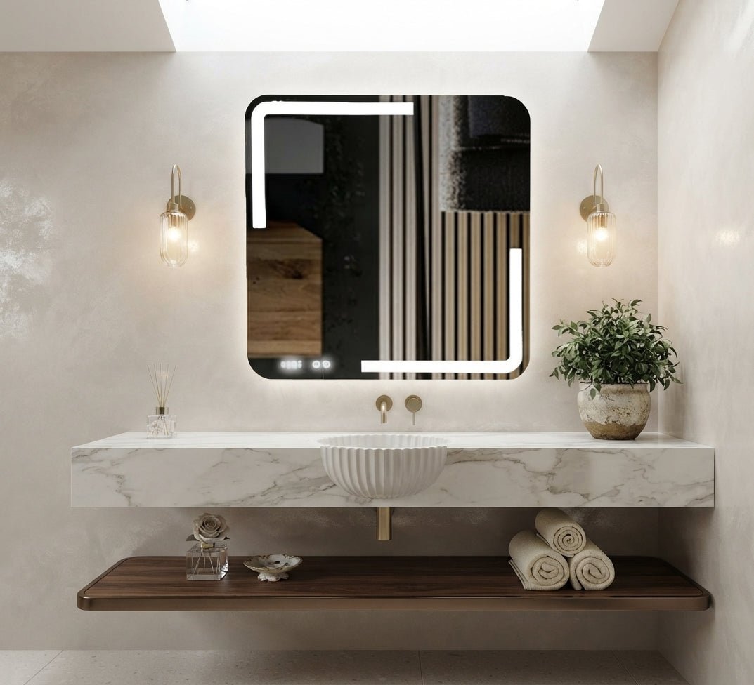 Smart Square LED Mirror with Rounded Corners - Vitrine Furniture - Mirrors