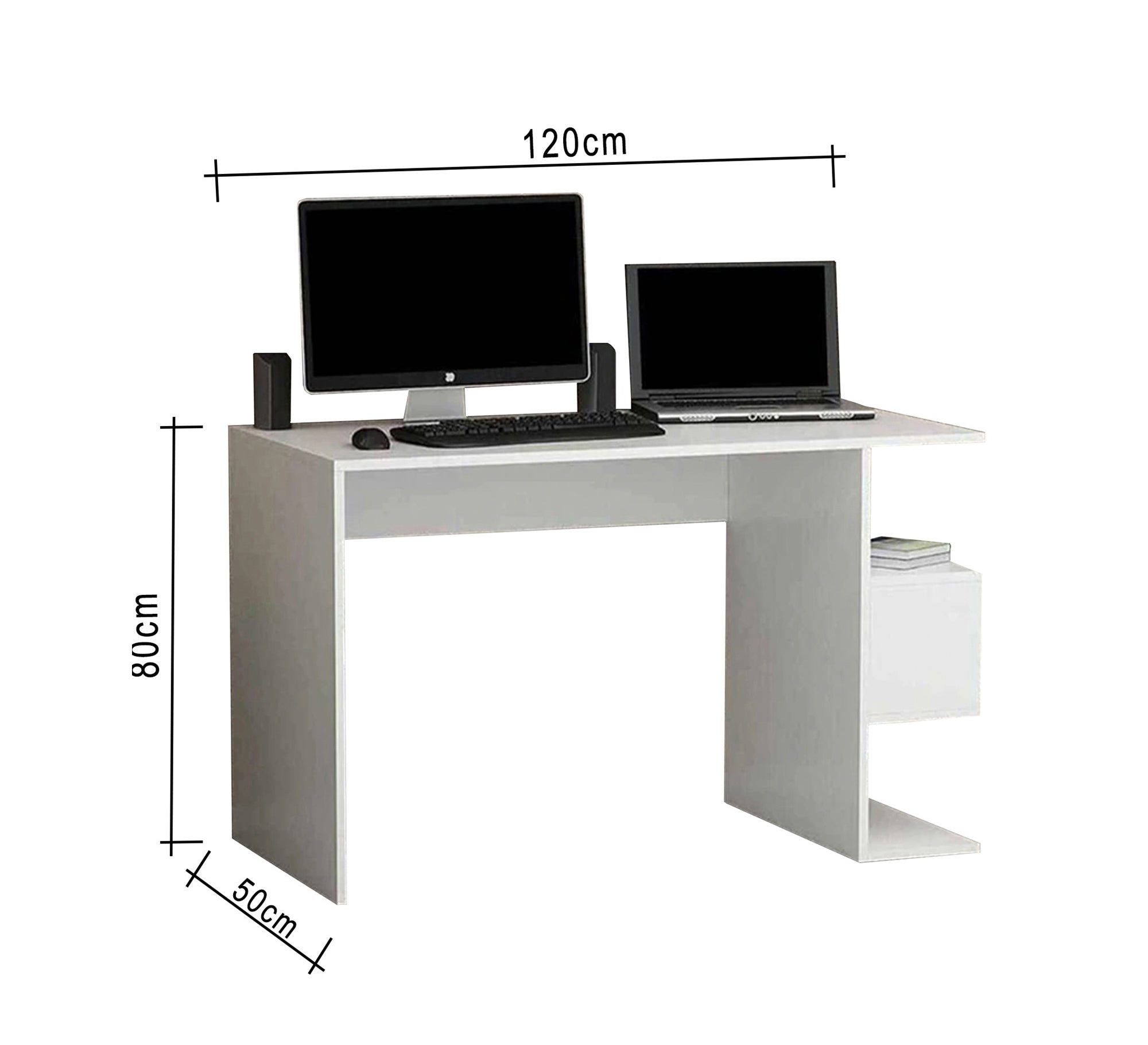Smart Study Desk: Boys Desk with Side Shelves & Style - Vitrine Furniture - Kids Rooms