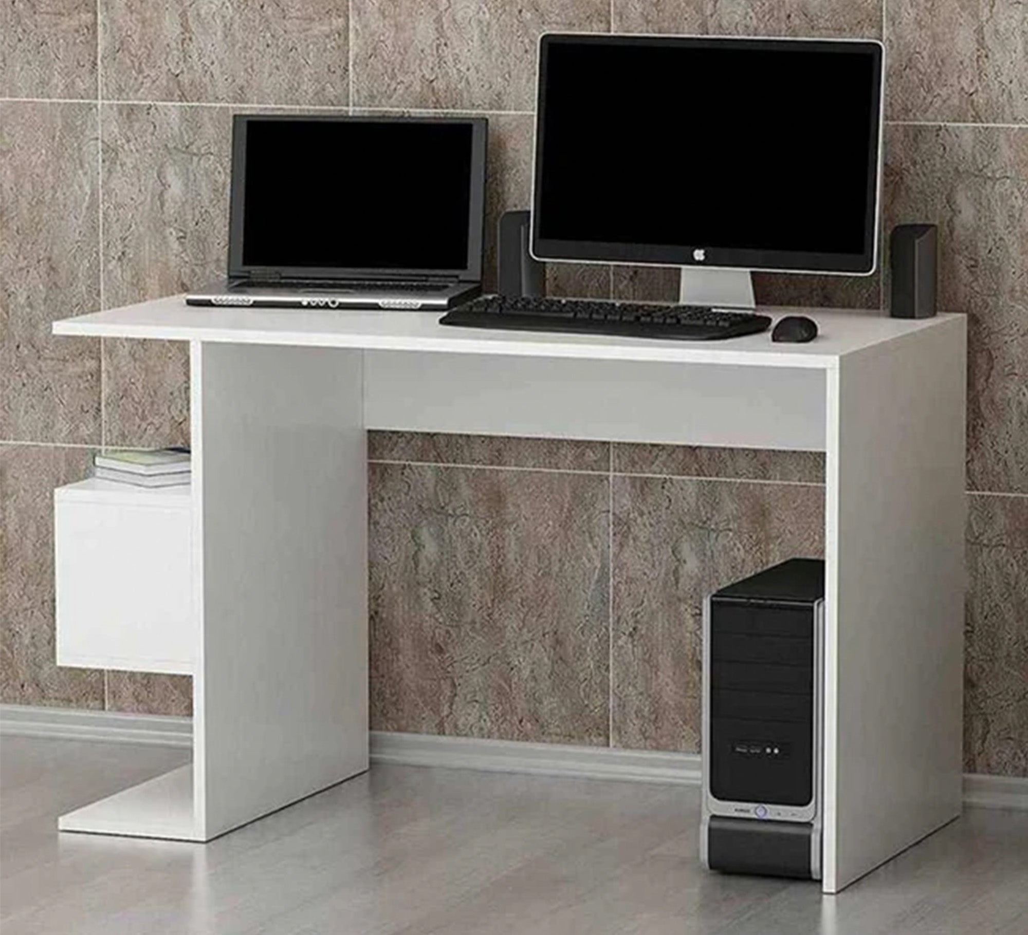 Smart Study Desk: Boys Desk with Side Shelves & Style - Vitrine Furniture - Kids Rooms