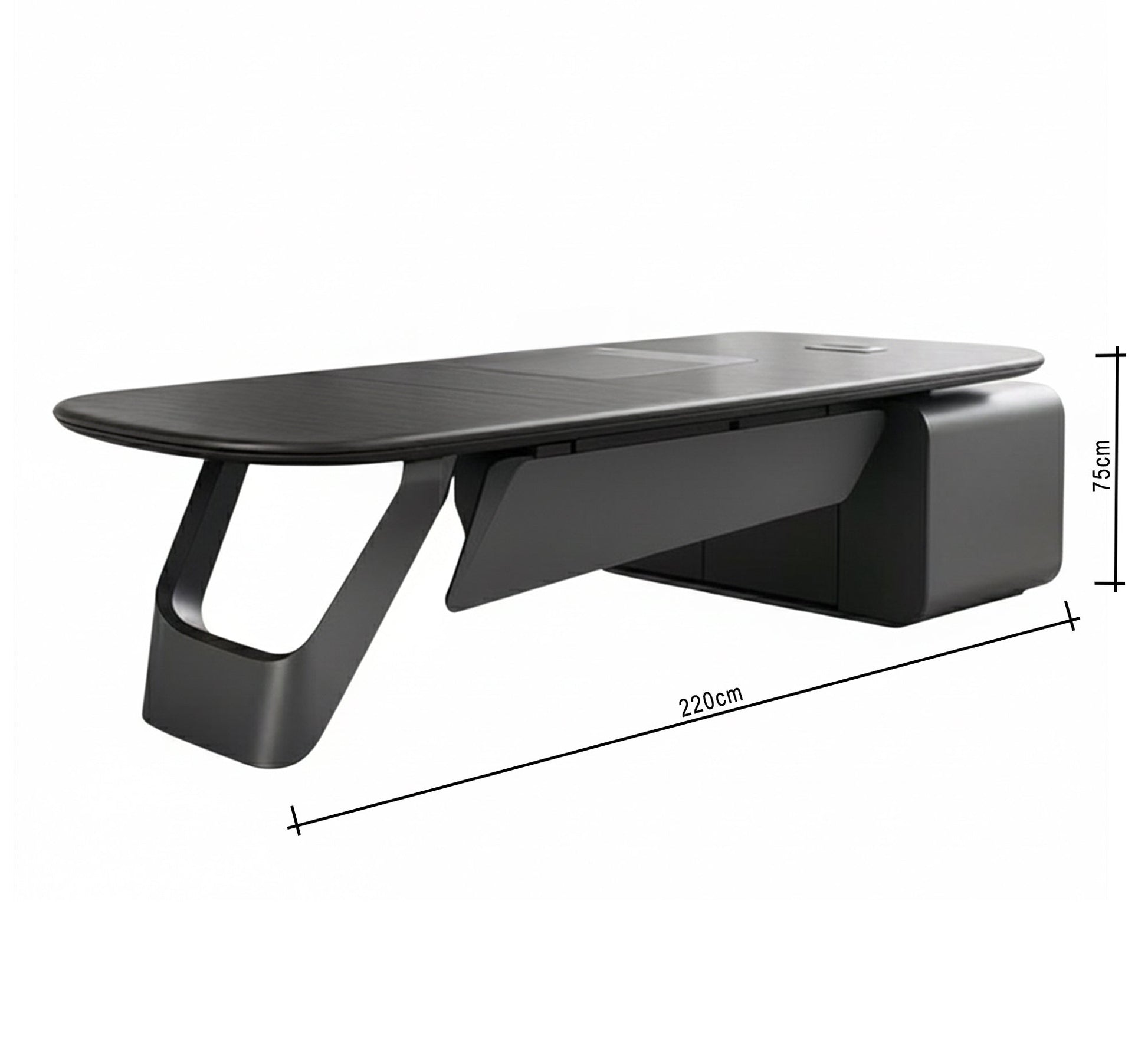 Smooth Black L - Shaped Desk - Vitrine Furniture - Furniture