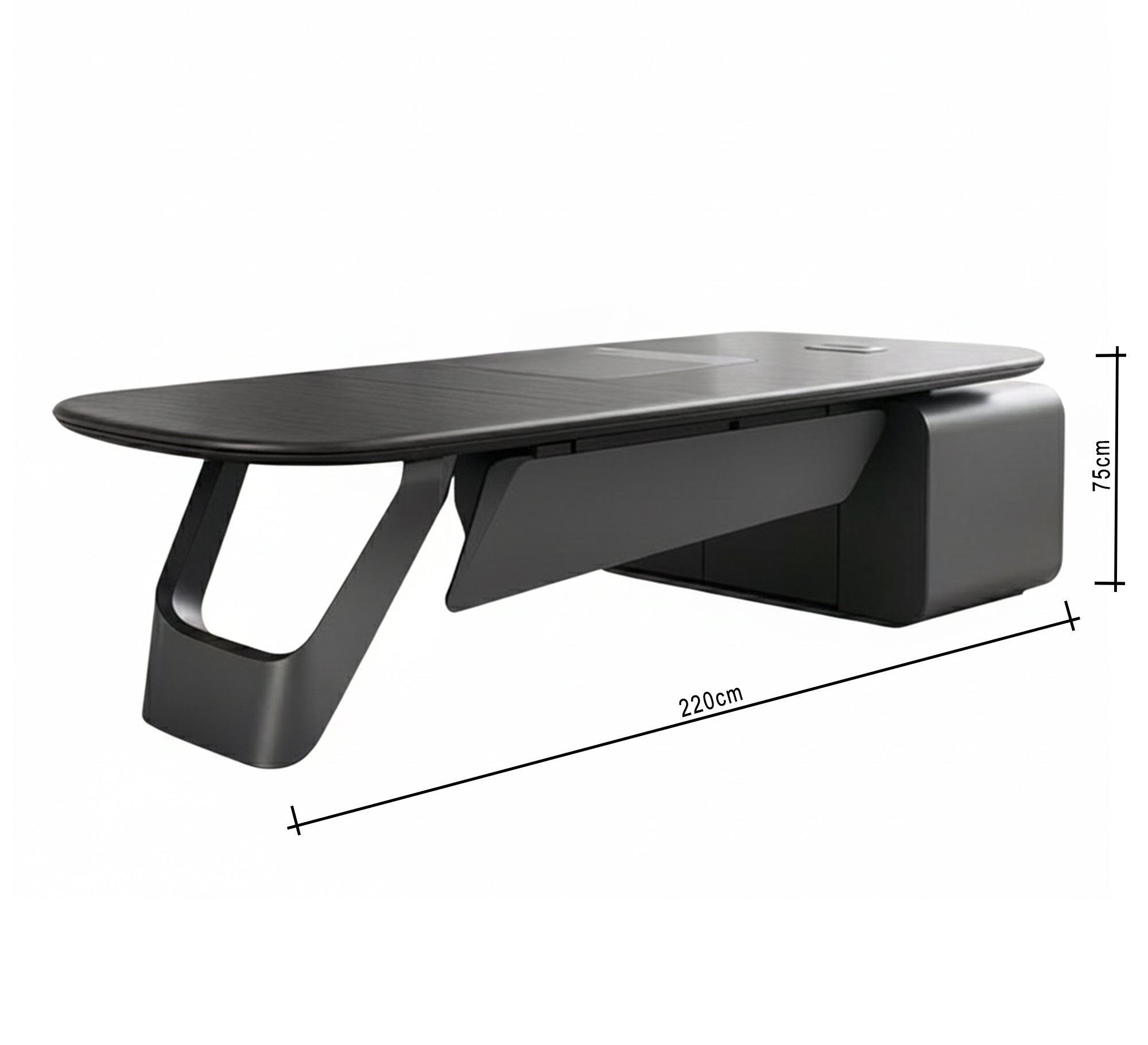 Smooth Black L - Shaped Desk - Vitrine Furniture - Furniture