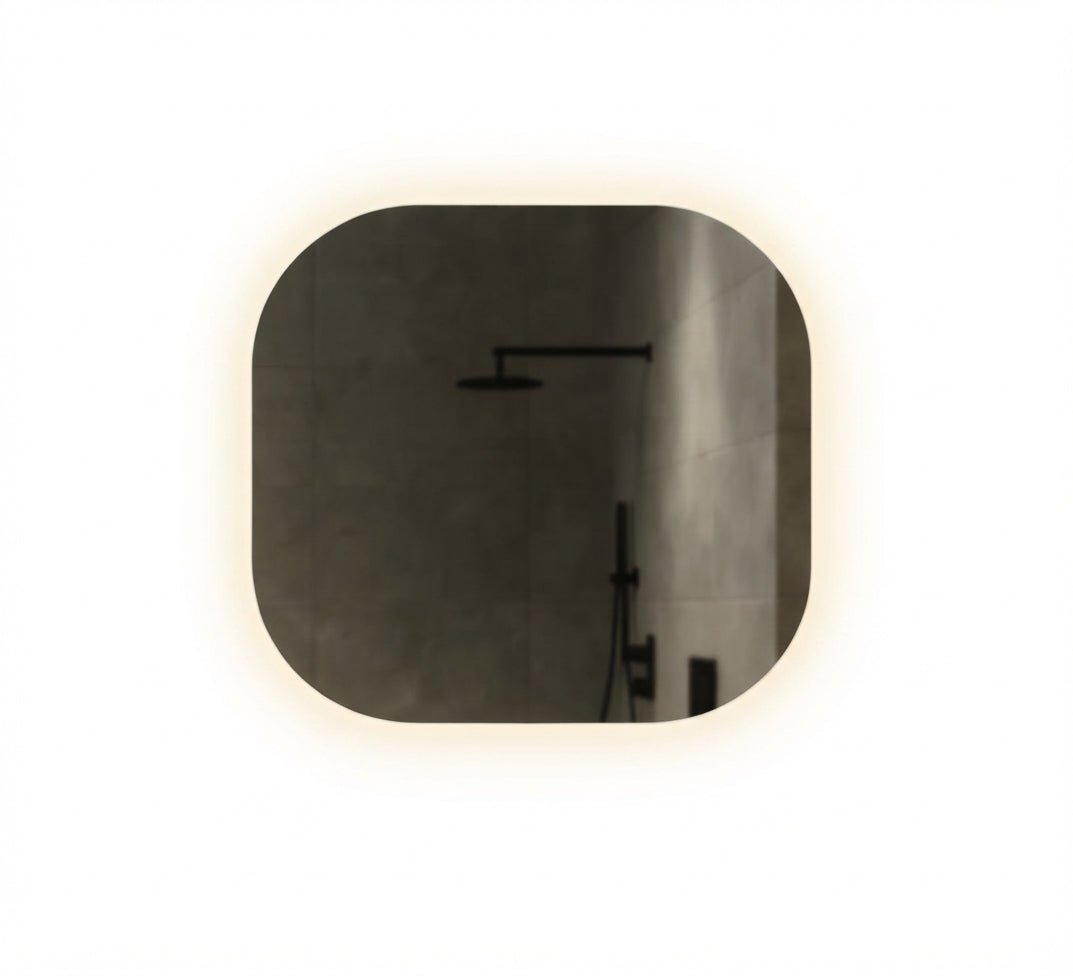 Smooth square mirror with warm backlighting - Vitrine Furniture - Mirrors