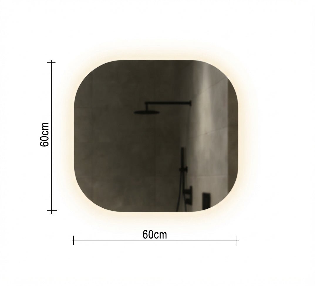 Smooth square mirror with warm backlighting - Vitrine Furniture - Mirrors