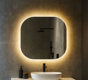 Smooth square mirror with warm backlighting - Vitrine Furniture - Mirrors