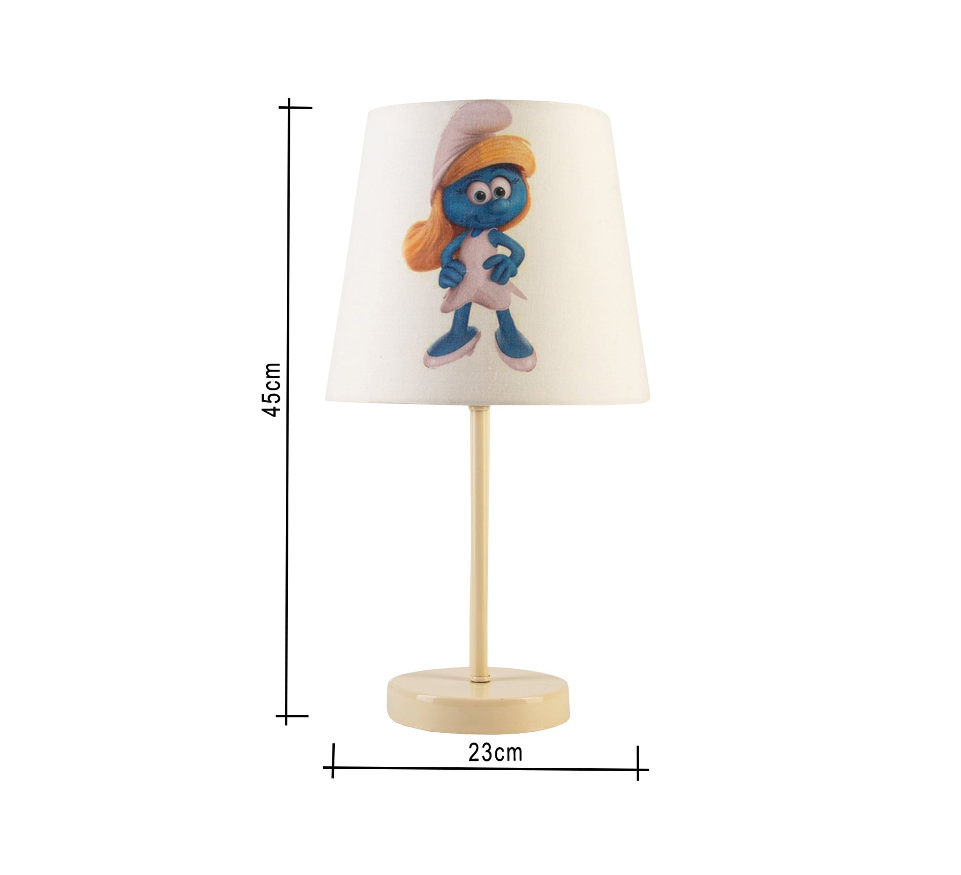 Smurfette Lamp : A fun, classic touch for kids' rooms with a beige base. - Vitrine Furniture - Lighting