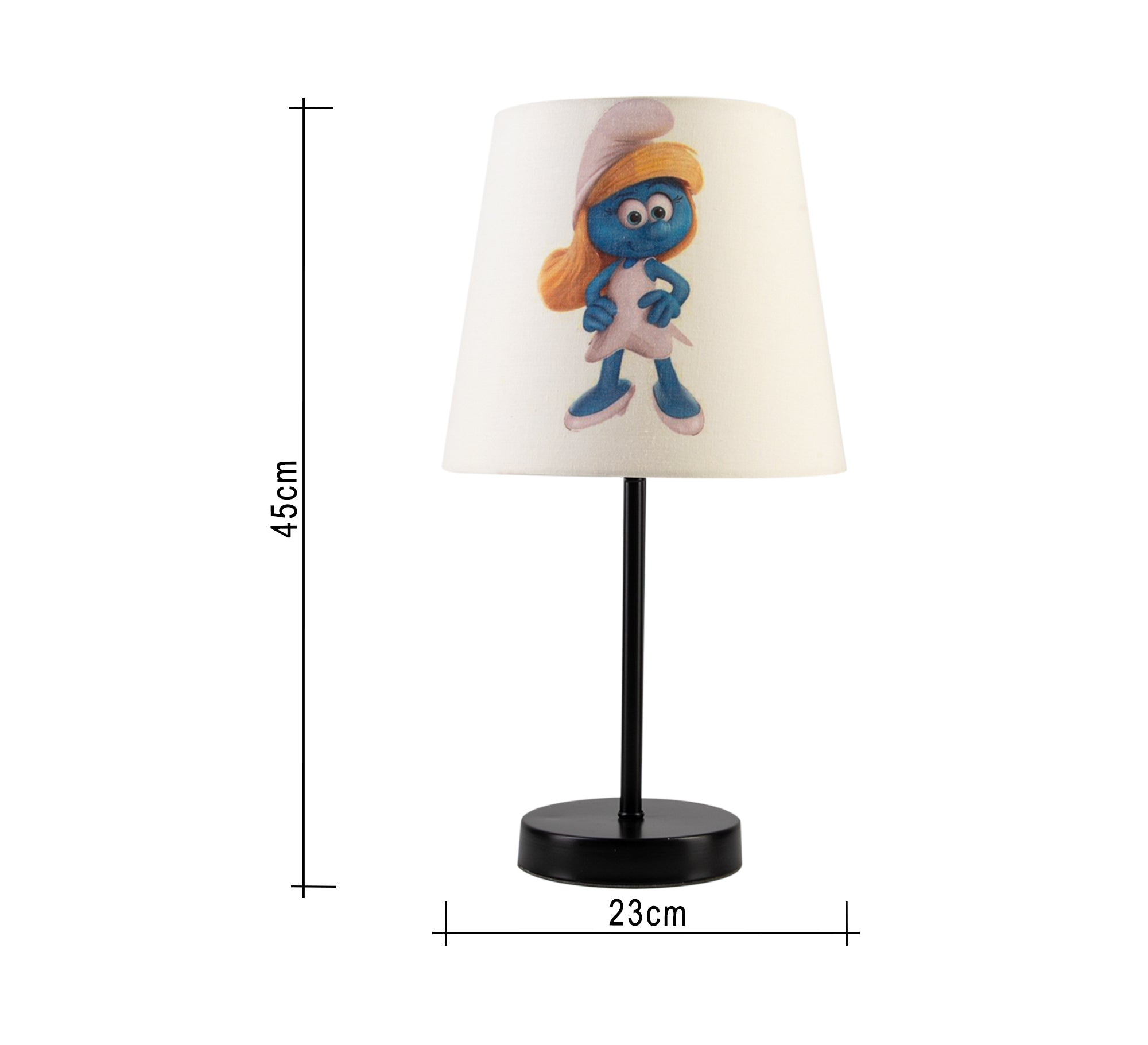 Smurfette Lamp: A fun, classic touch for kids' rooms with a black base. - Vitrine Furniture - Lighting