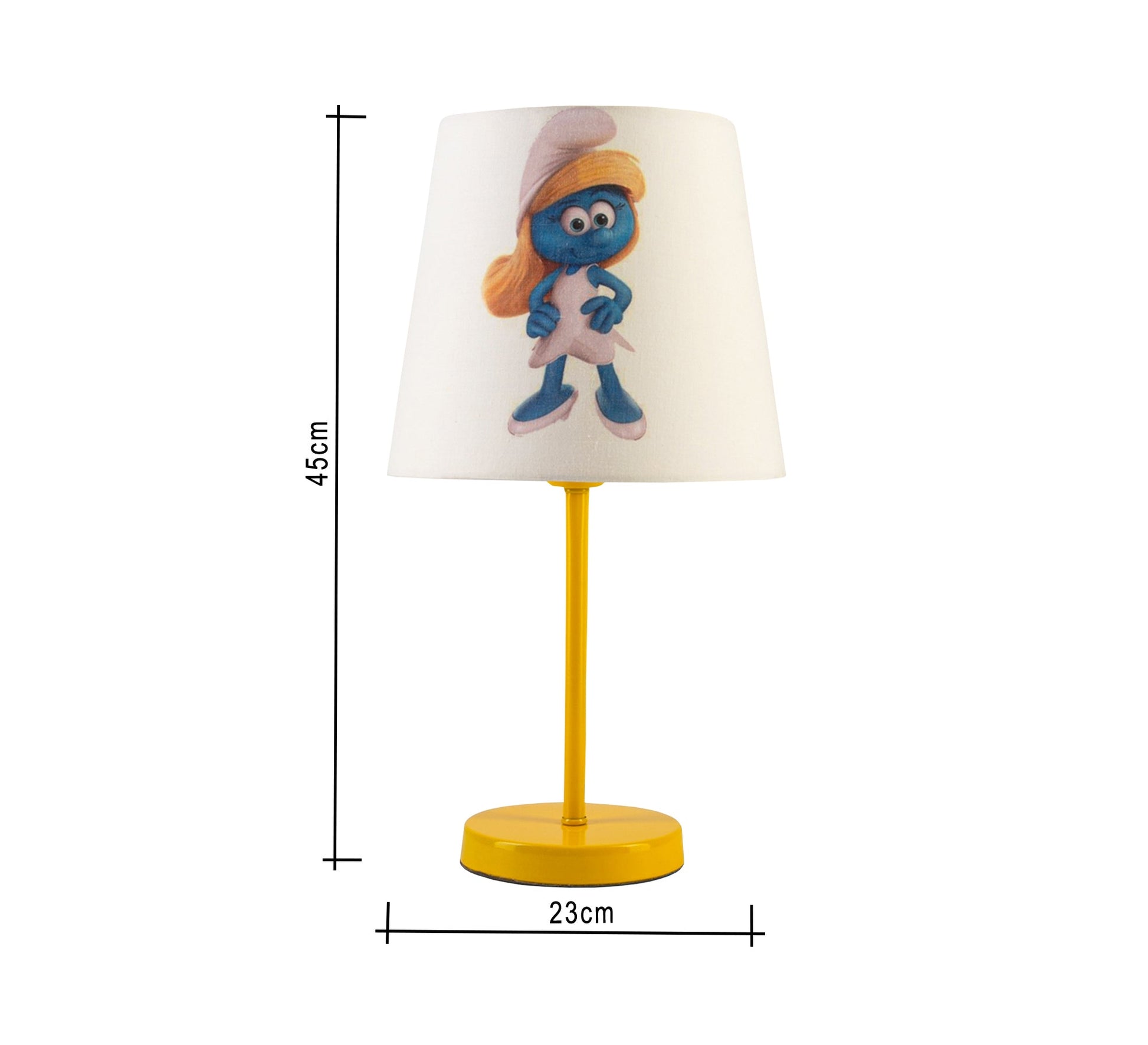 Smurfette Lamp: A fun, classic touch for kids' rooms with a gold base. - Vitrine Furniture - Lighting