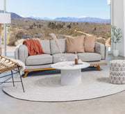 Sofa with armrests and short back in gray color - Vitrine Furniture - Living room Sofas