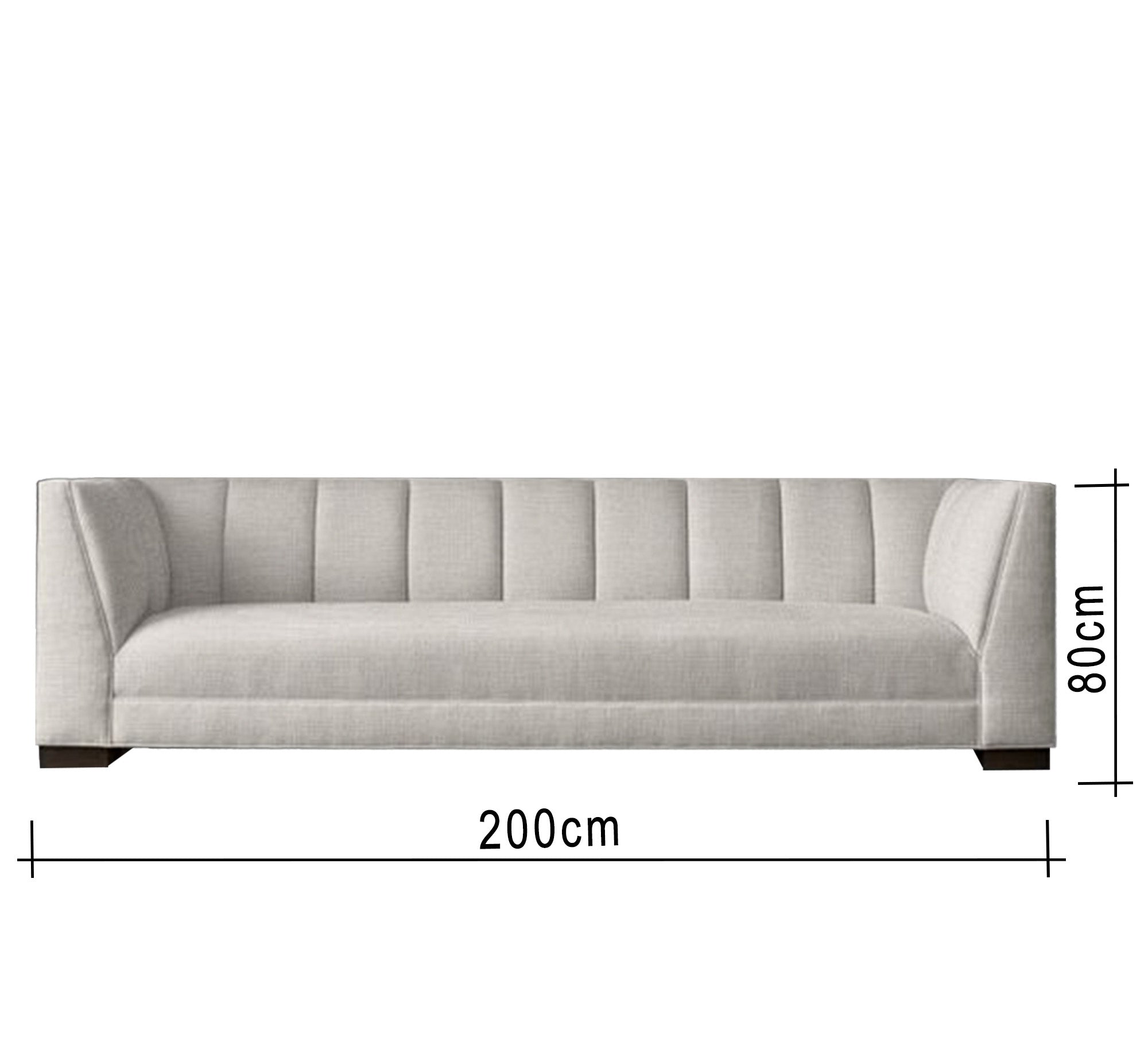 Sofa with recessed stitching with backrest in white color - Vitrine Furniture - Living room Sofas